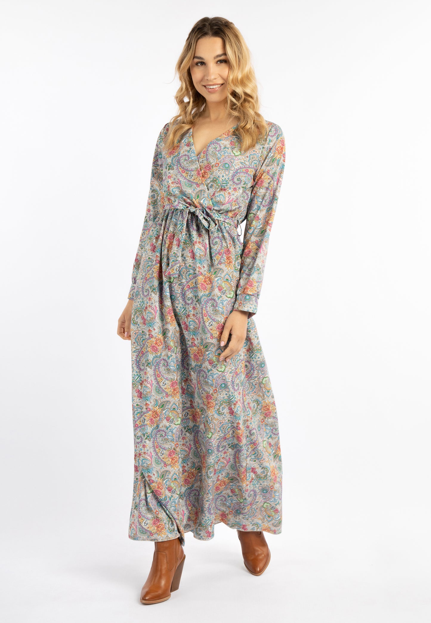 usha FESTIVAL Women's Paisley Print Maxi Dress