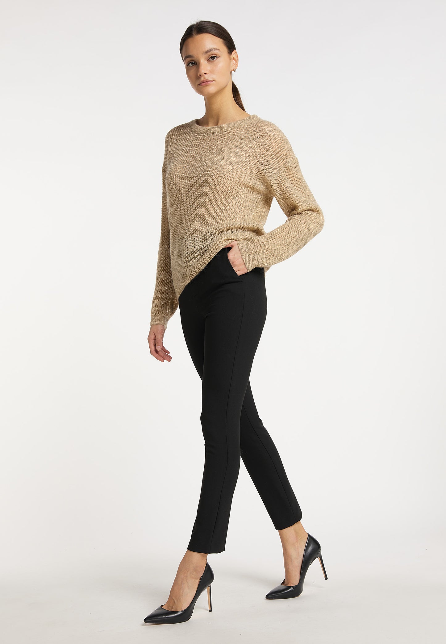 usha BLACK LABEL Women's Crew Neck Sweater