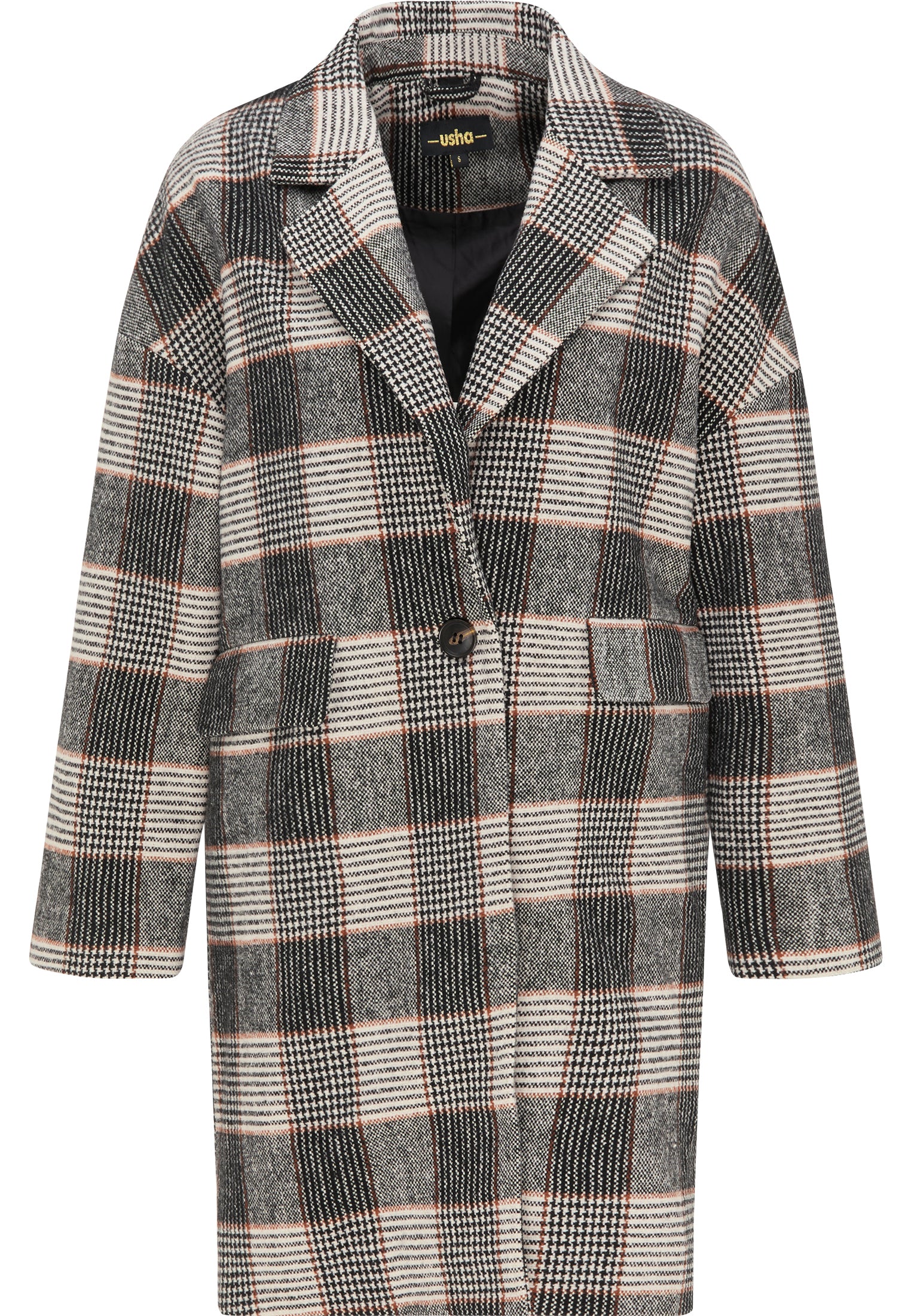 usha BLACK LABEL Damen Encheck Mantel