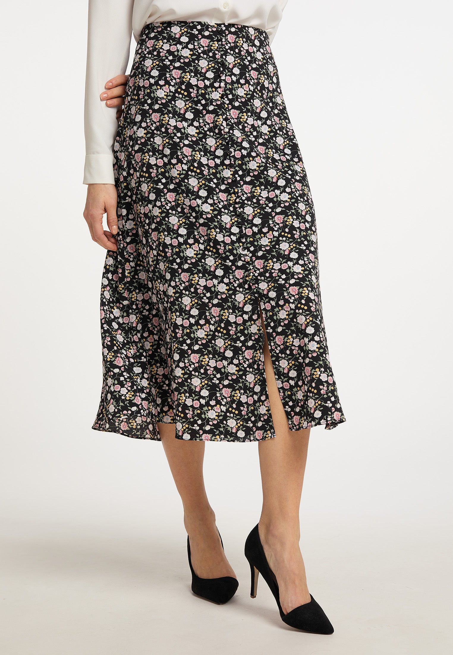usha Women's Midi Skirt With Floral Print