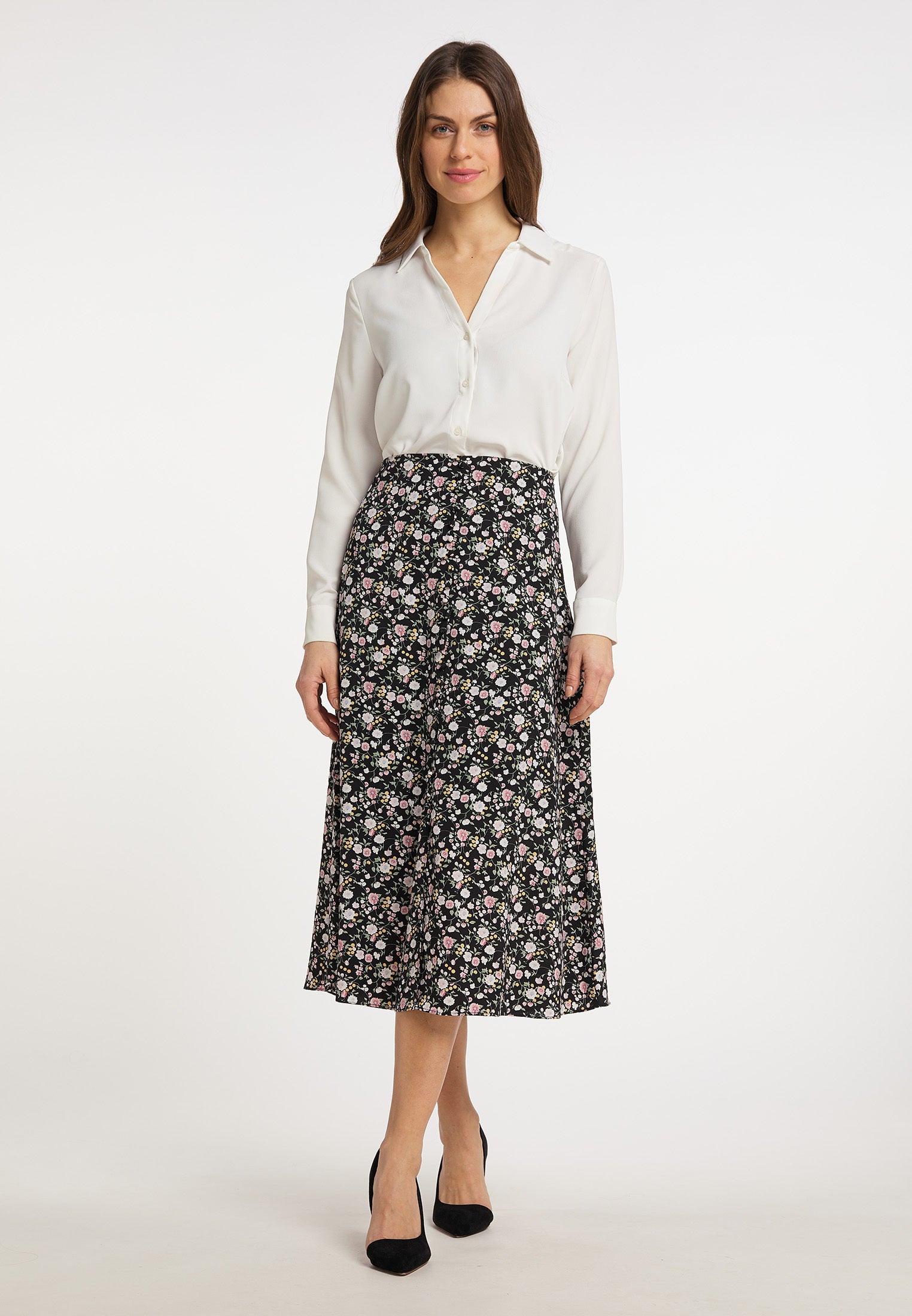usha Women's Midi Skirt With Floral Print