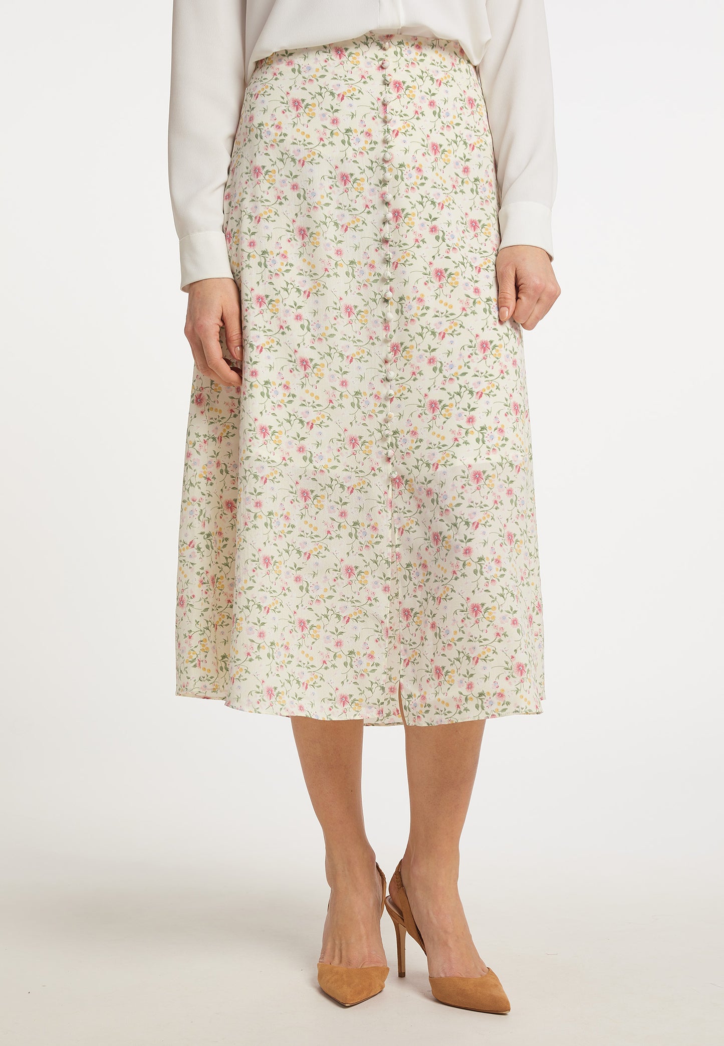 usha Women's Midi Skirt With Floral Print