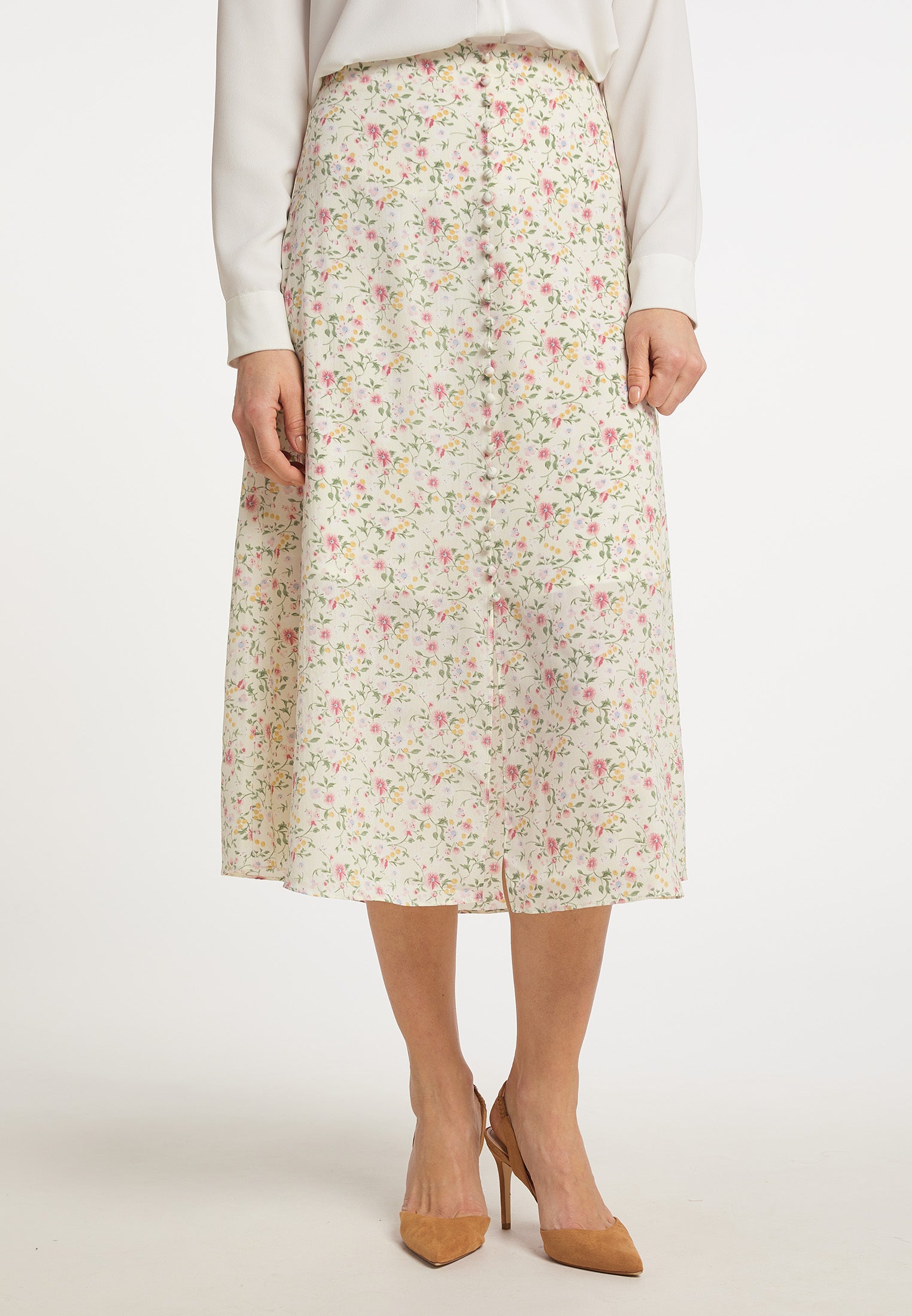 usha Women's Midi Skirt With Floral Print