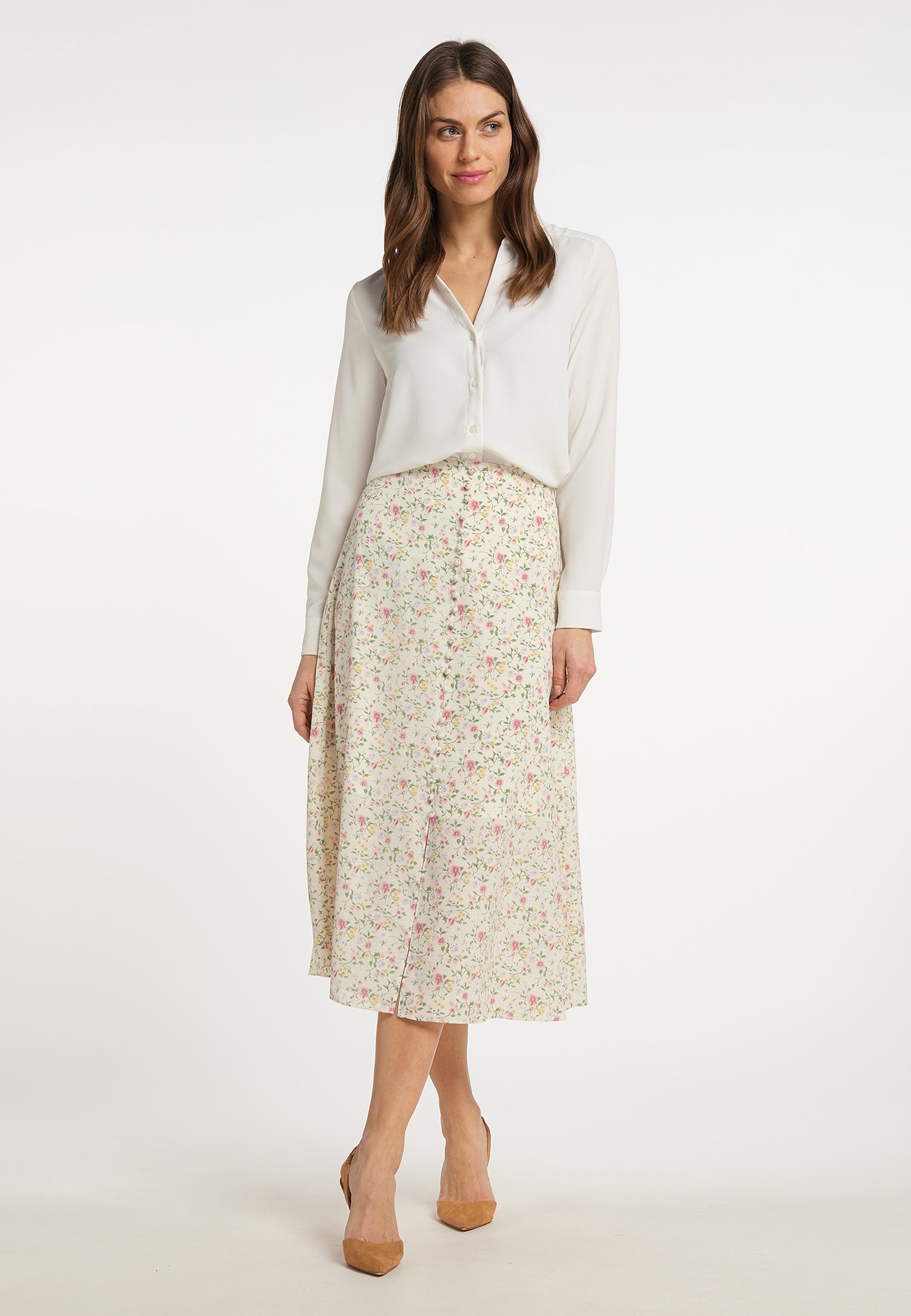 usha Women's Midi Skirt With Floral Print