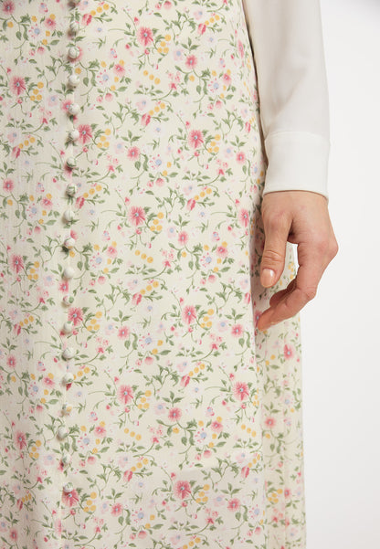 usha Women's Midi Skirt With Floral Print