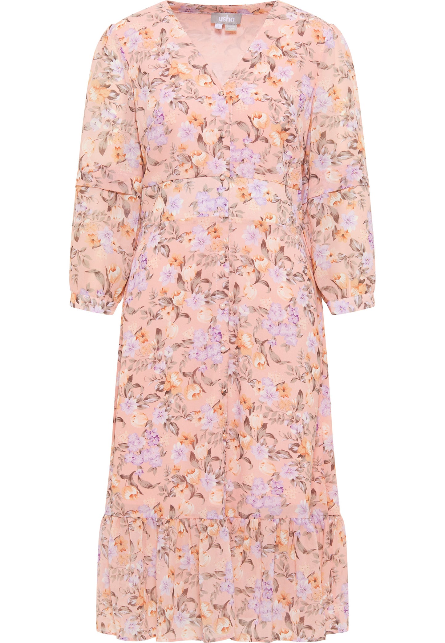 usha Women's Midi Dress With Floral Print