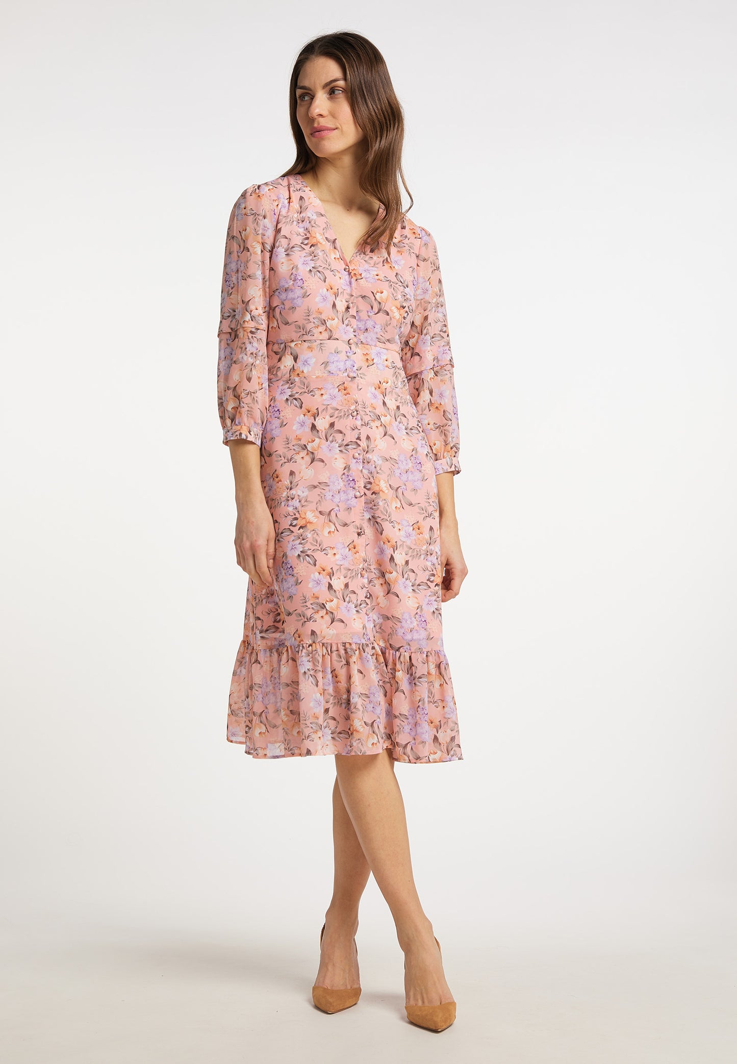 usha Women's Midi Dress With Floral Print