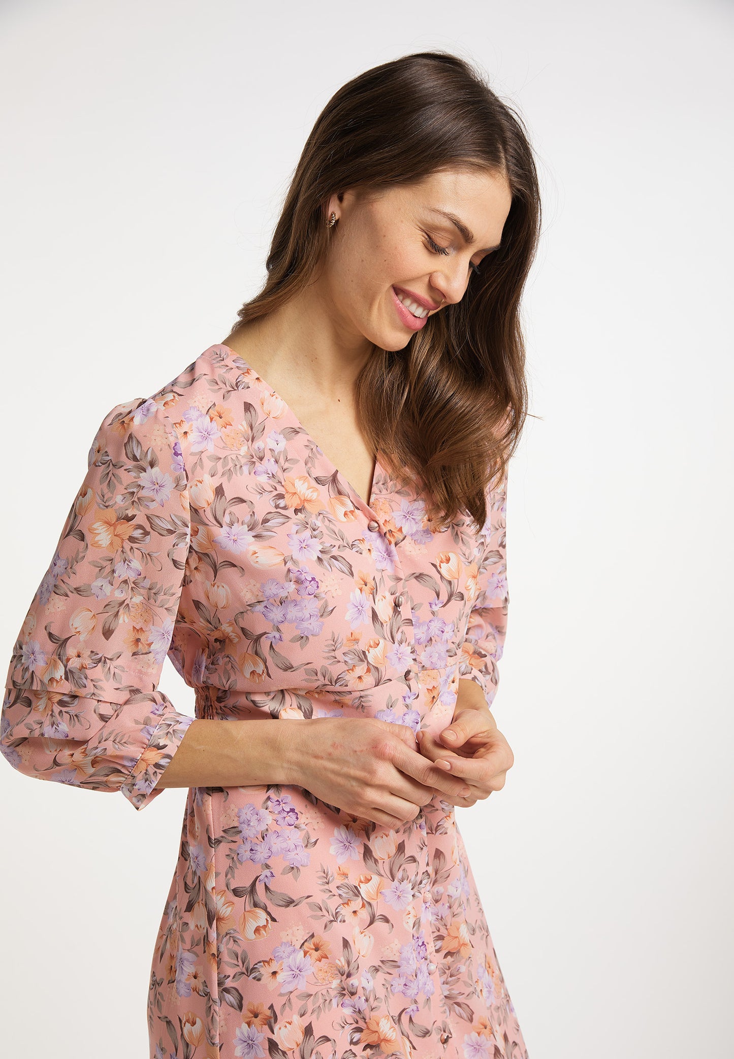 usha Women's Midi Dress With Floral Print