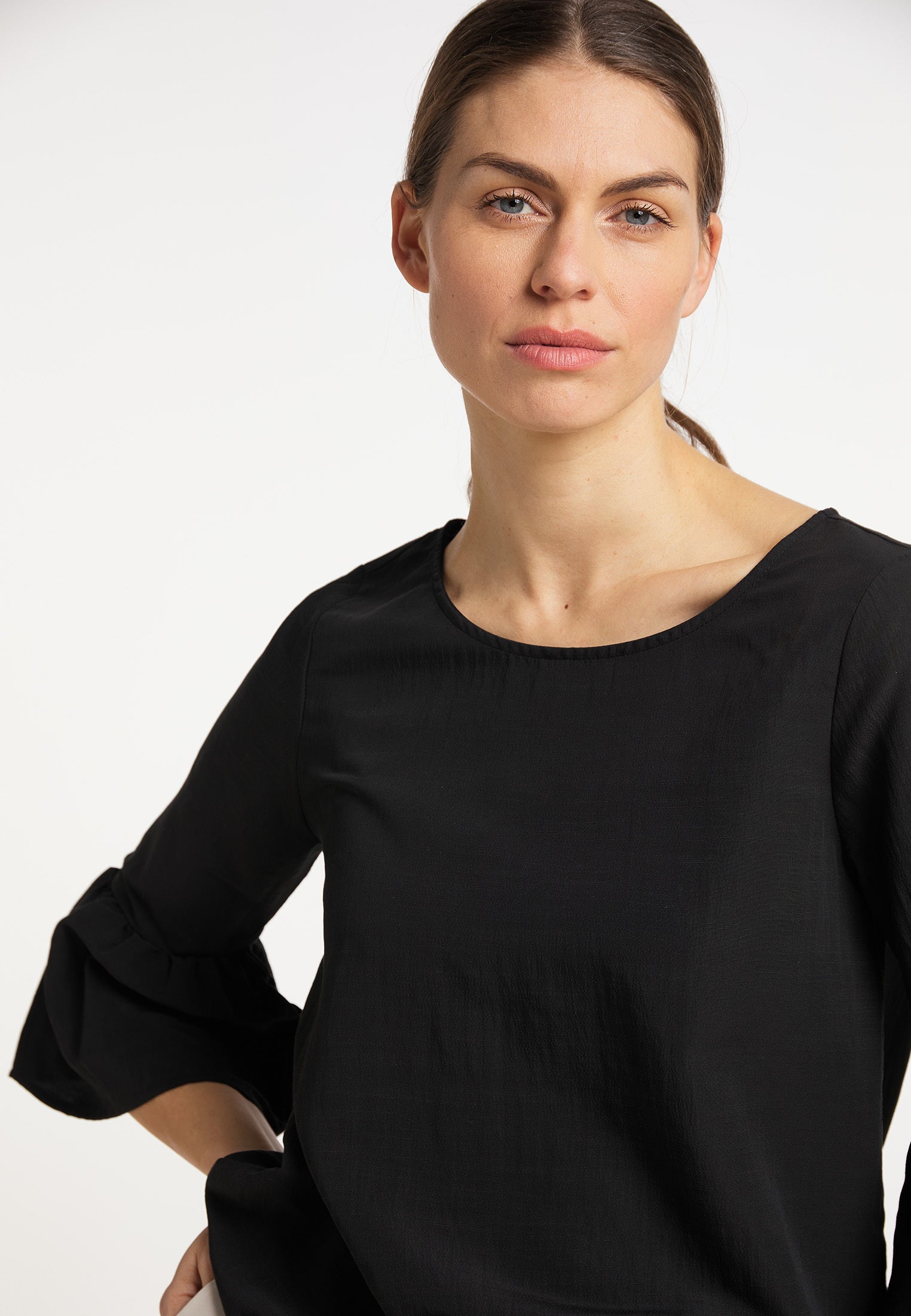 usha WHITE LABEL Women's Blouse With Trumpet Sleeves