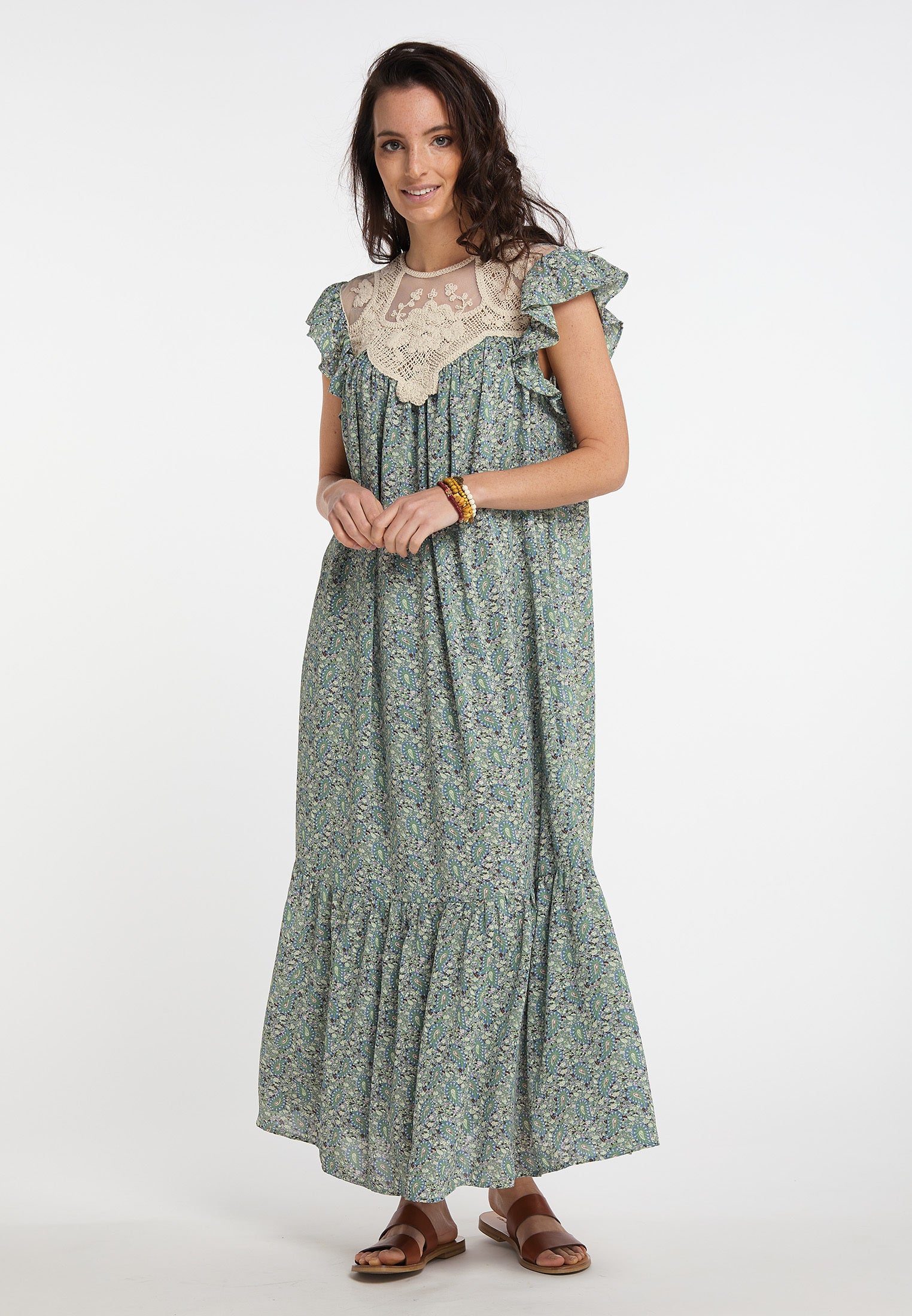usha FESTIVAL Women's Maxi Dress With All Over Print