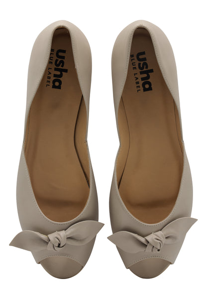 usha BLUE LABEL Kobiety Skórzane Baleriny Peep Toe