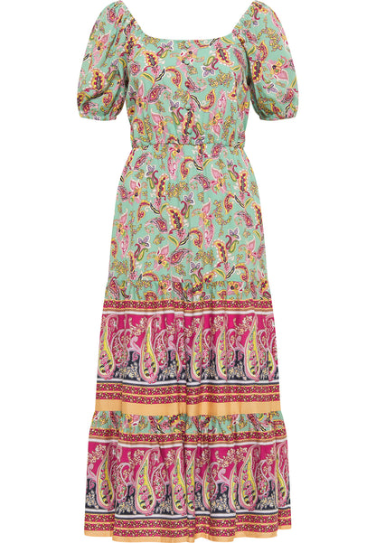 usha FESTIVAL Women's Paisley Print Midi Dress