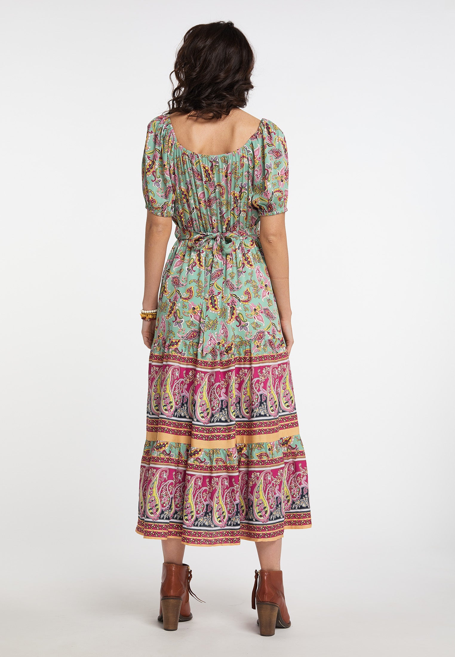 usha FESTIVAL Women's Paisley Print Midi Dress