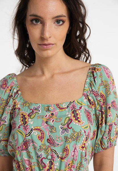 usha FESTIVAL Women's Paisley Print Midi Dress