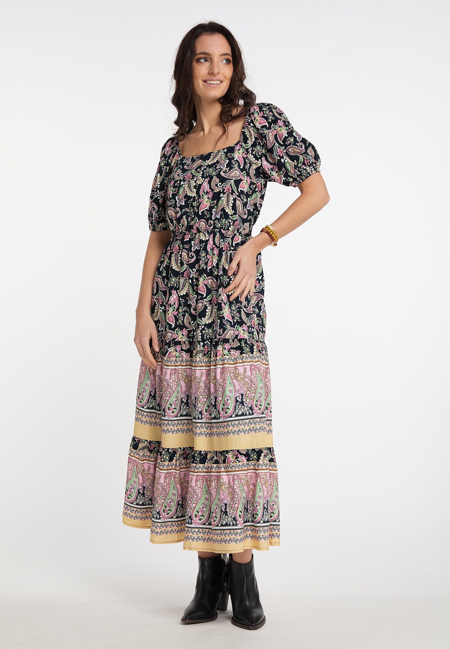 usha FESTIVAL Women's Paisley Print Midi Dress
