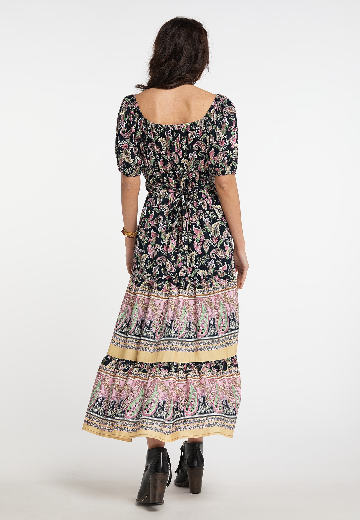 usha FESTIVAL Women's Paisley Print Midi Dress