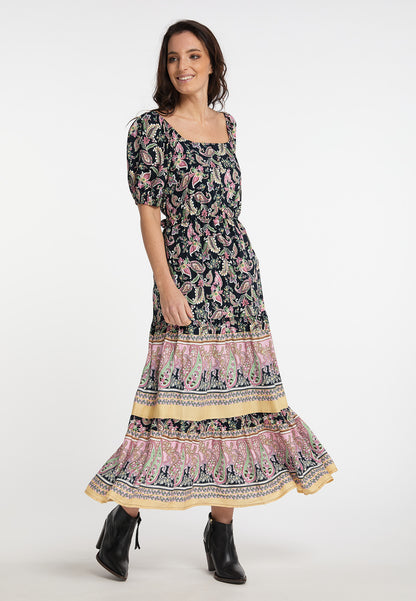 usha FESTIVAL Women's Paisley Print Midi Dress