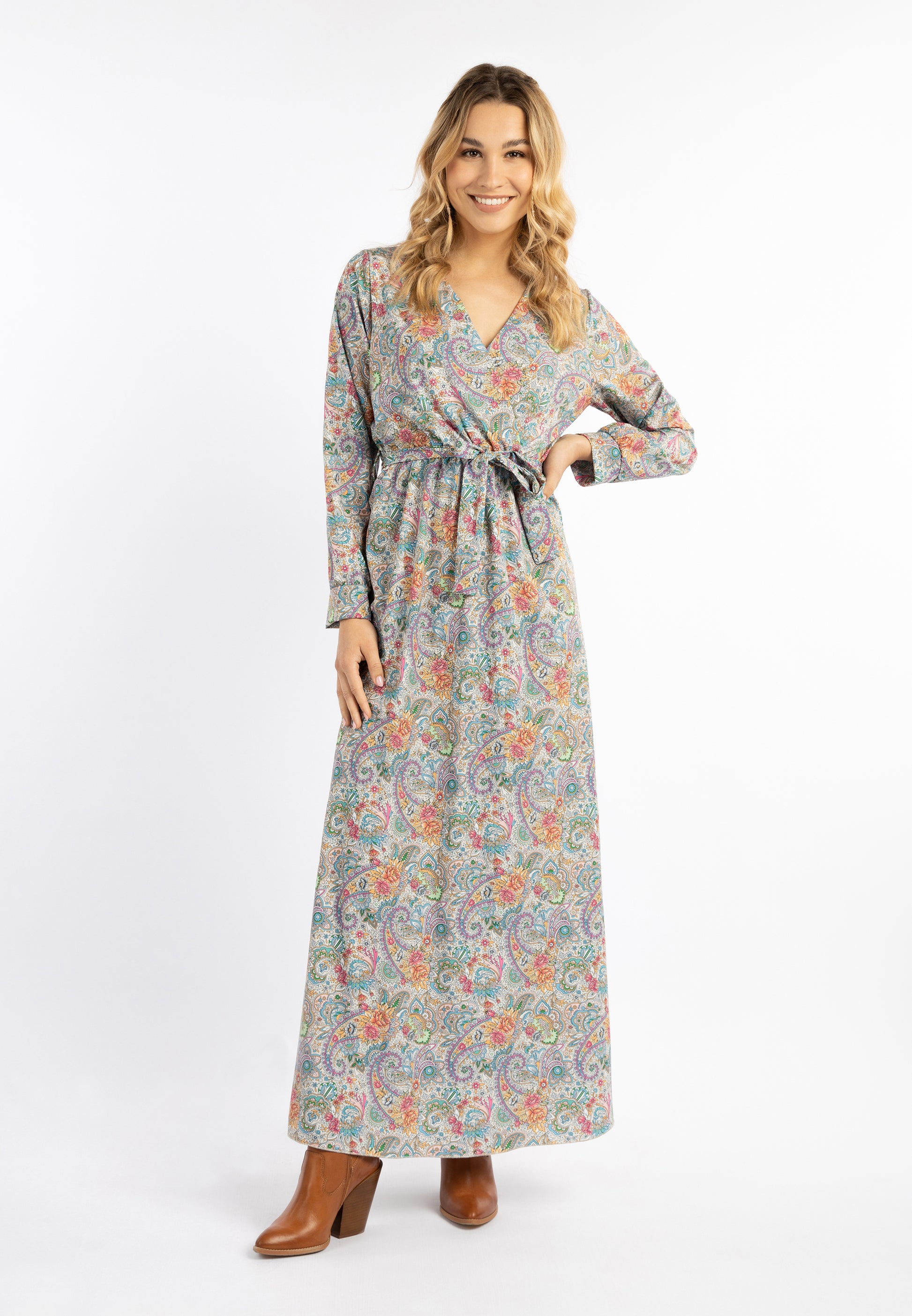 usha FESTIVAL Women's Paisley Print Maxi Dress