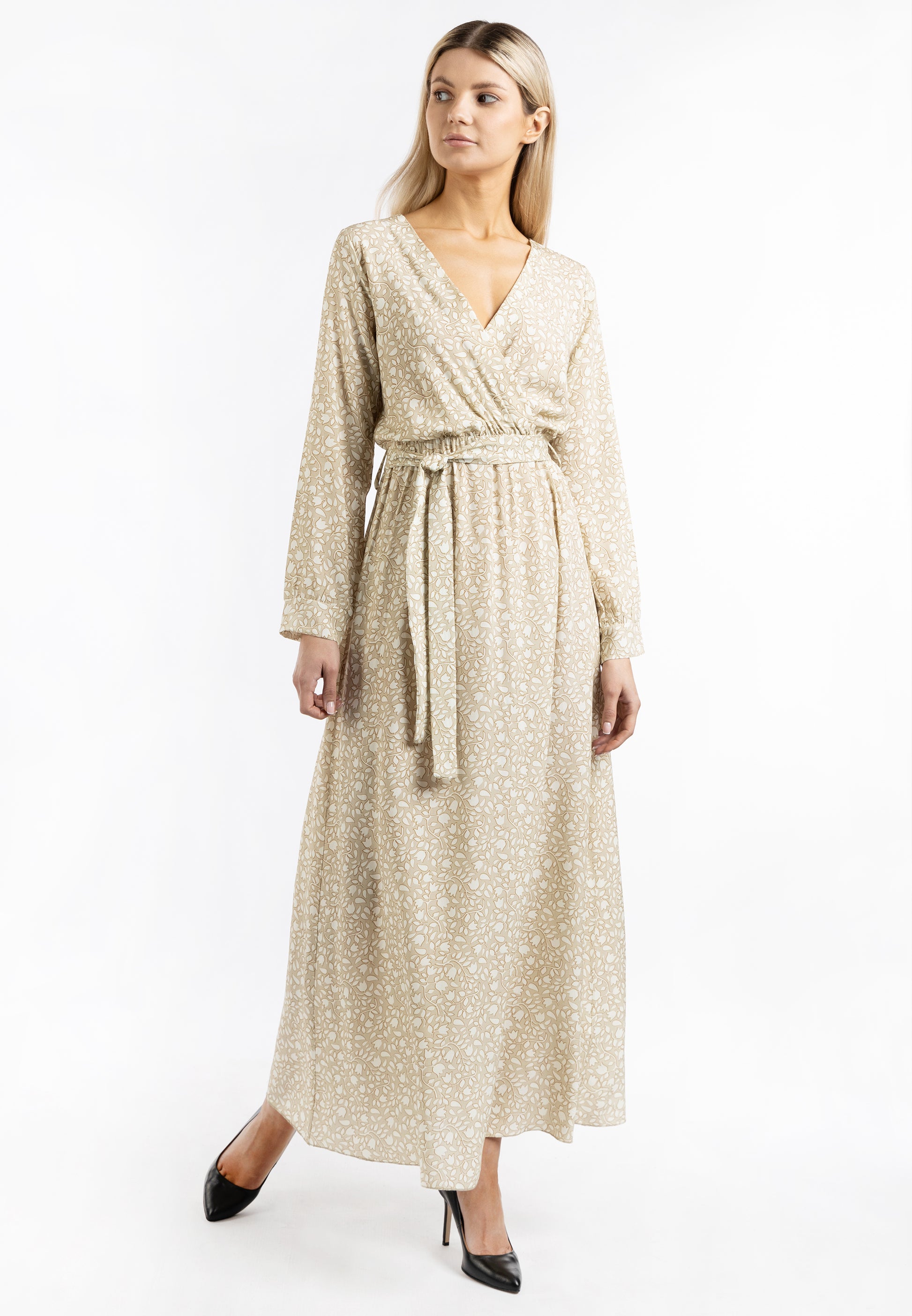 usha Women's Maxi Dress With All Over Print