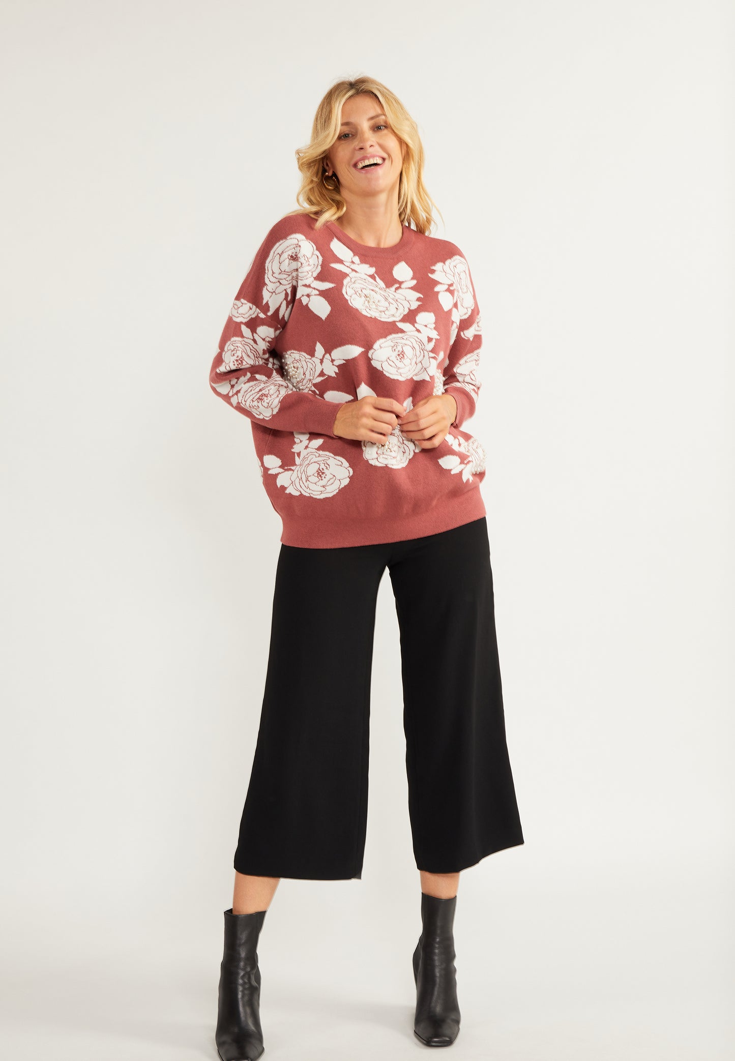 usha Women's Sweater With Pearl