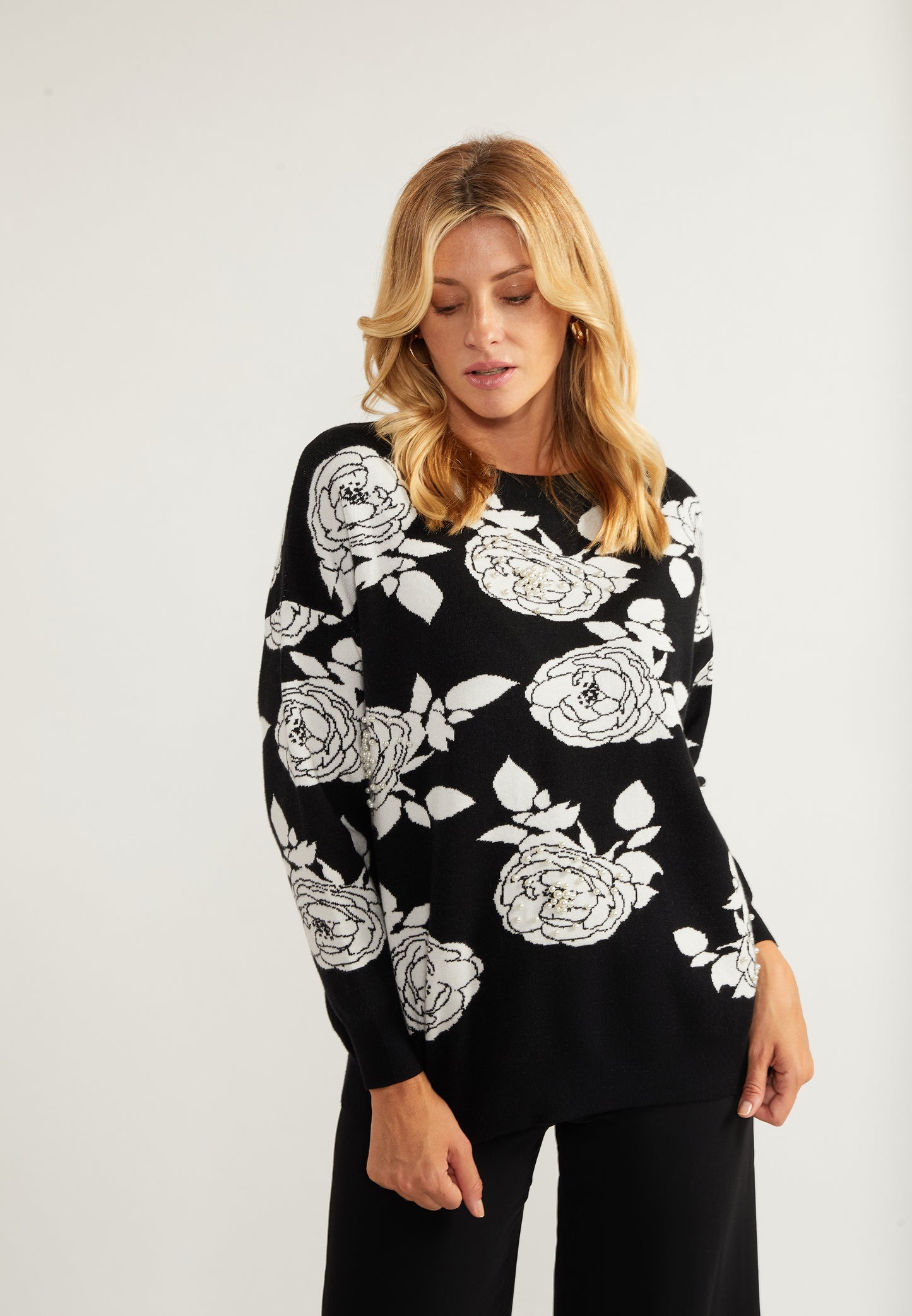 usha Women's Sweater With Pearl
