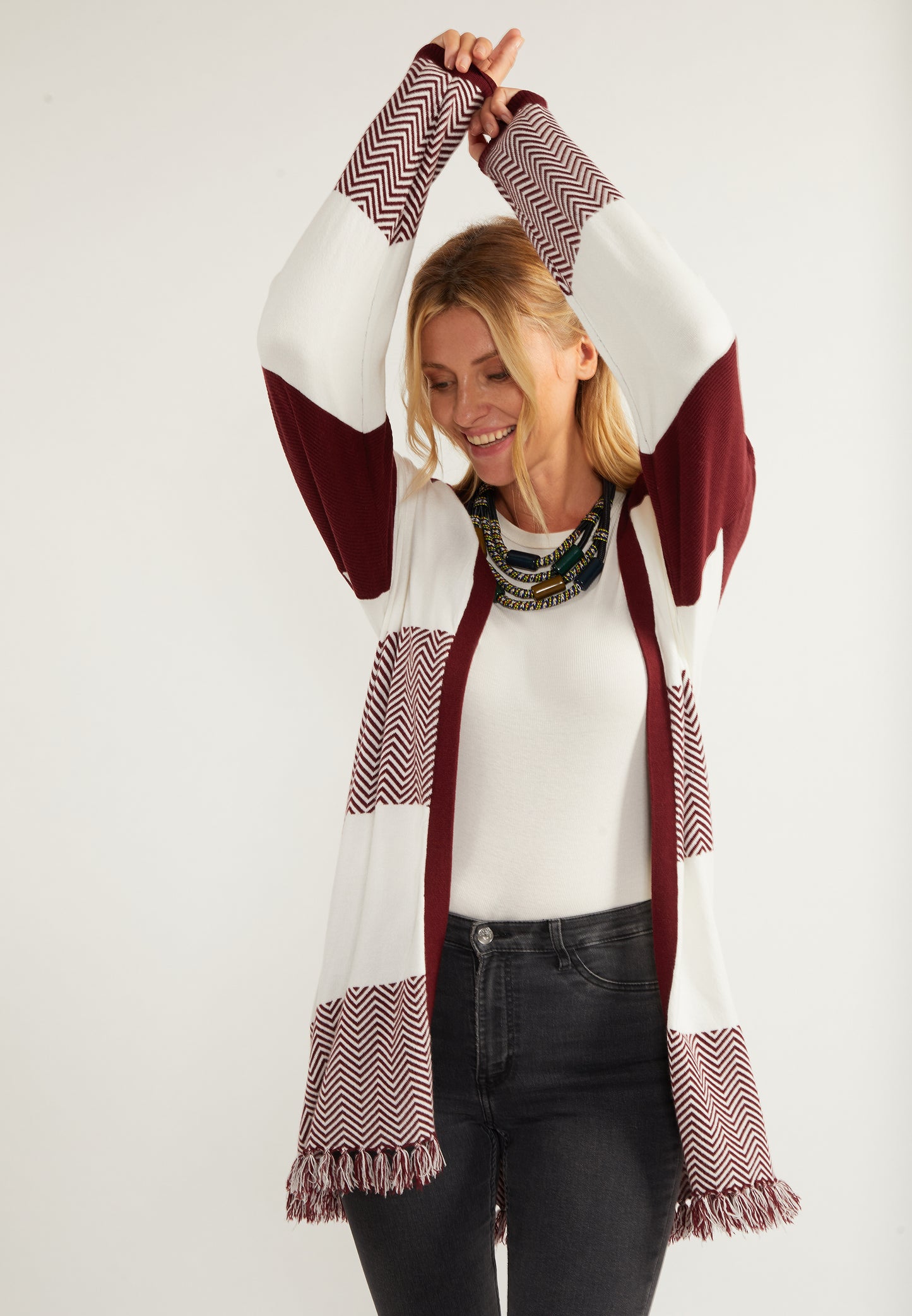 usha FESTIVAL Women's Open Knit Cardigan