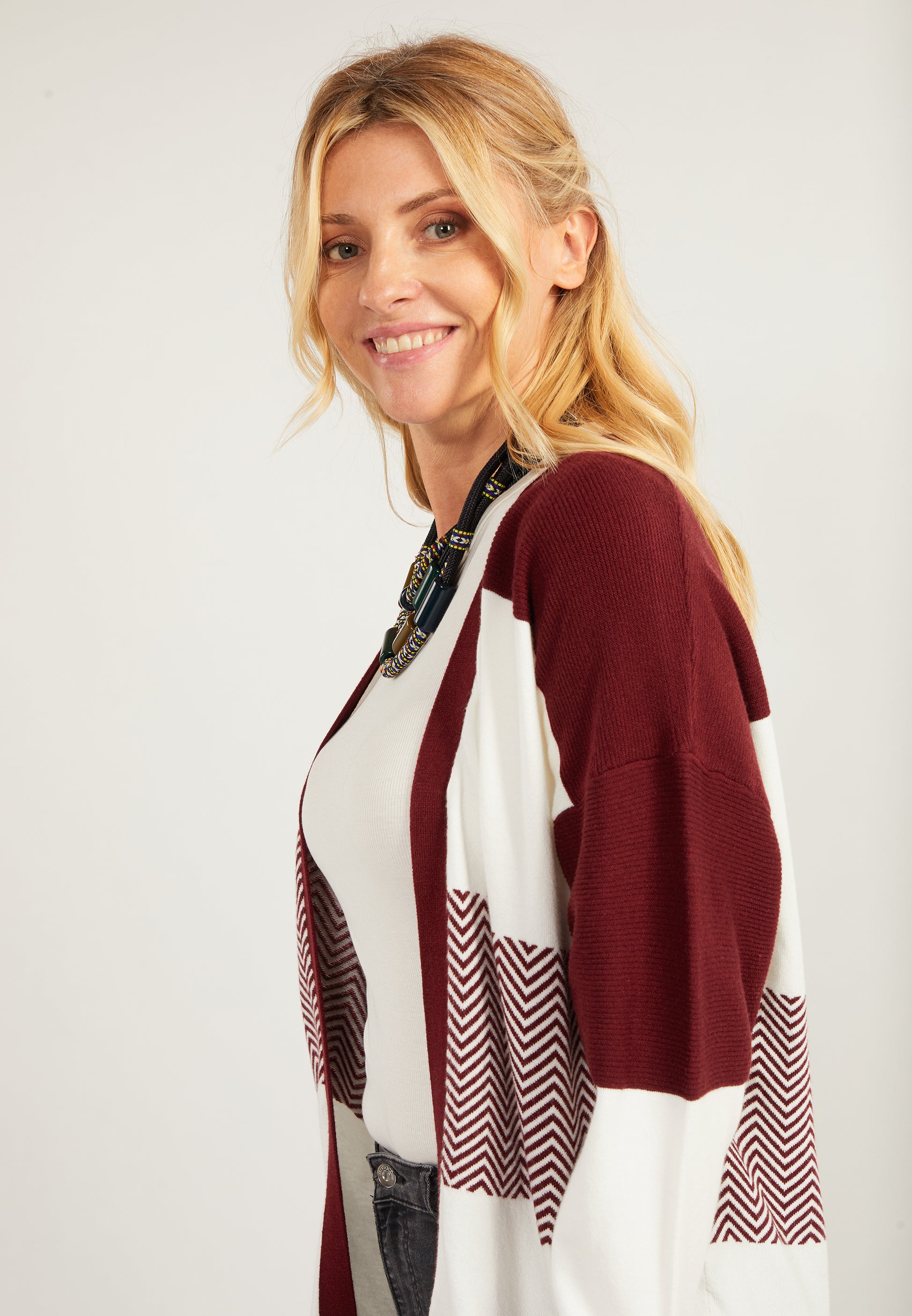 usha FESTIVAL Women's Open Knit Cardigan