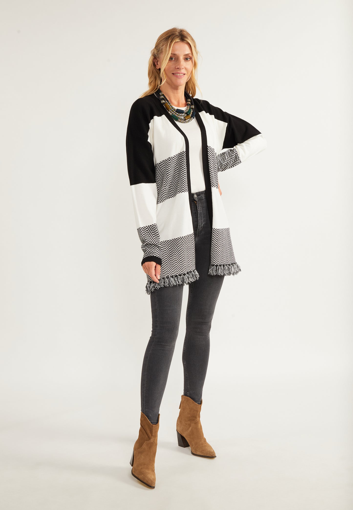 usha FESTIVAL Women's Open Knit Cardigan
