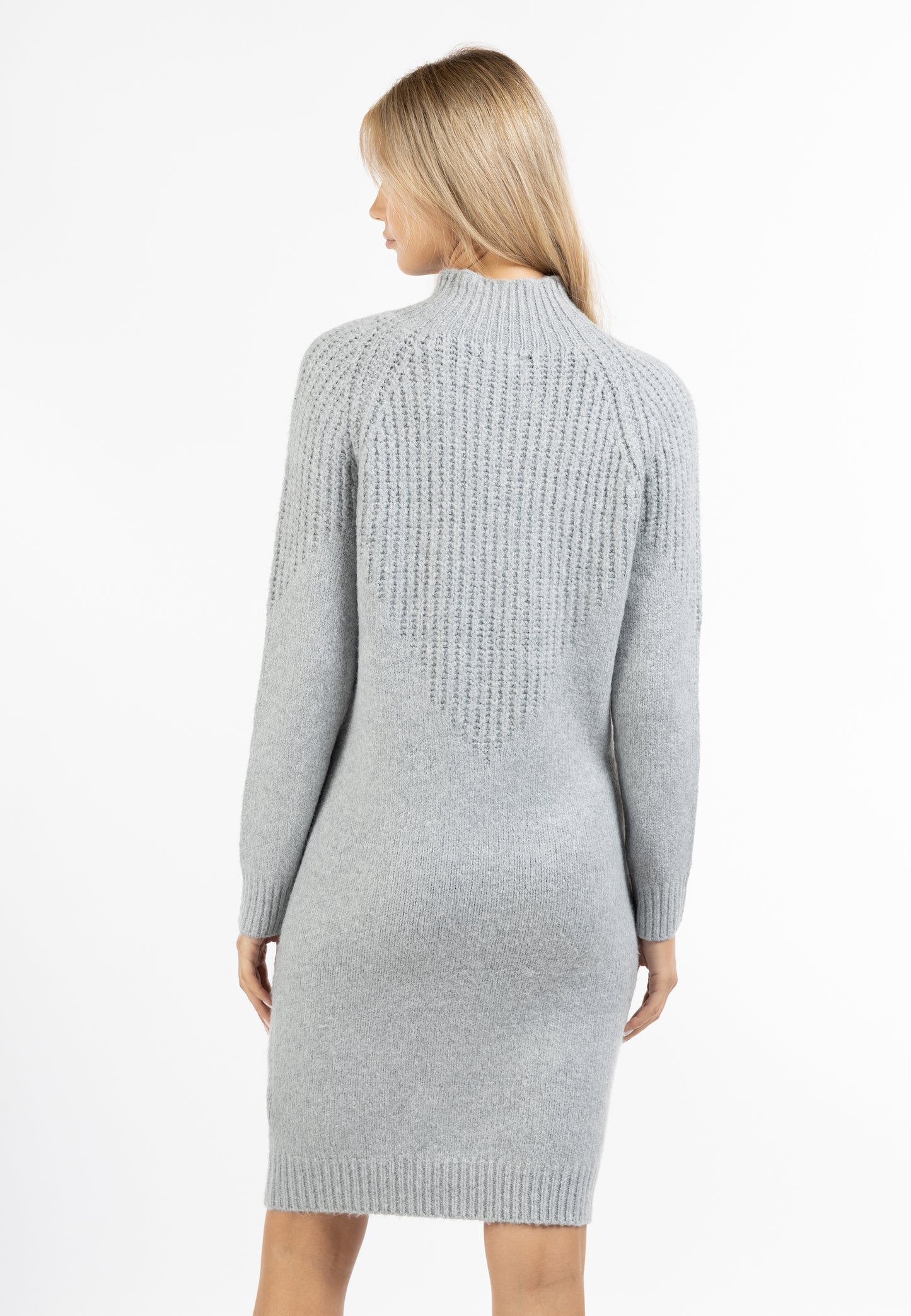 usha WHITE LABEL Women's Knit Long Sleeve Midi Dress