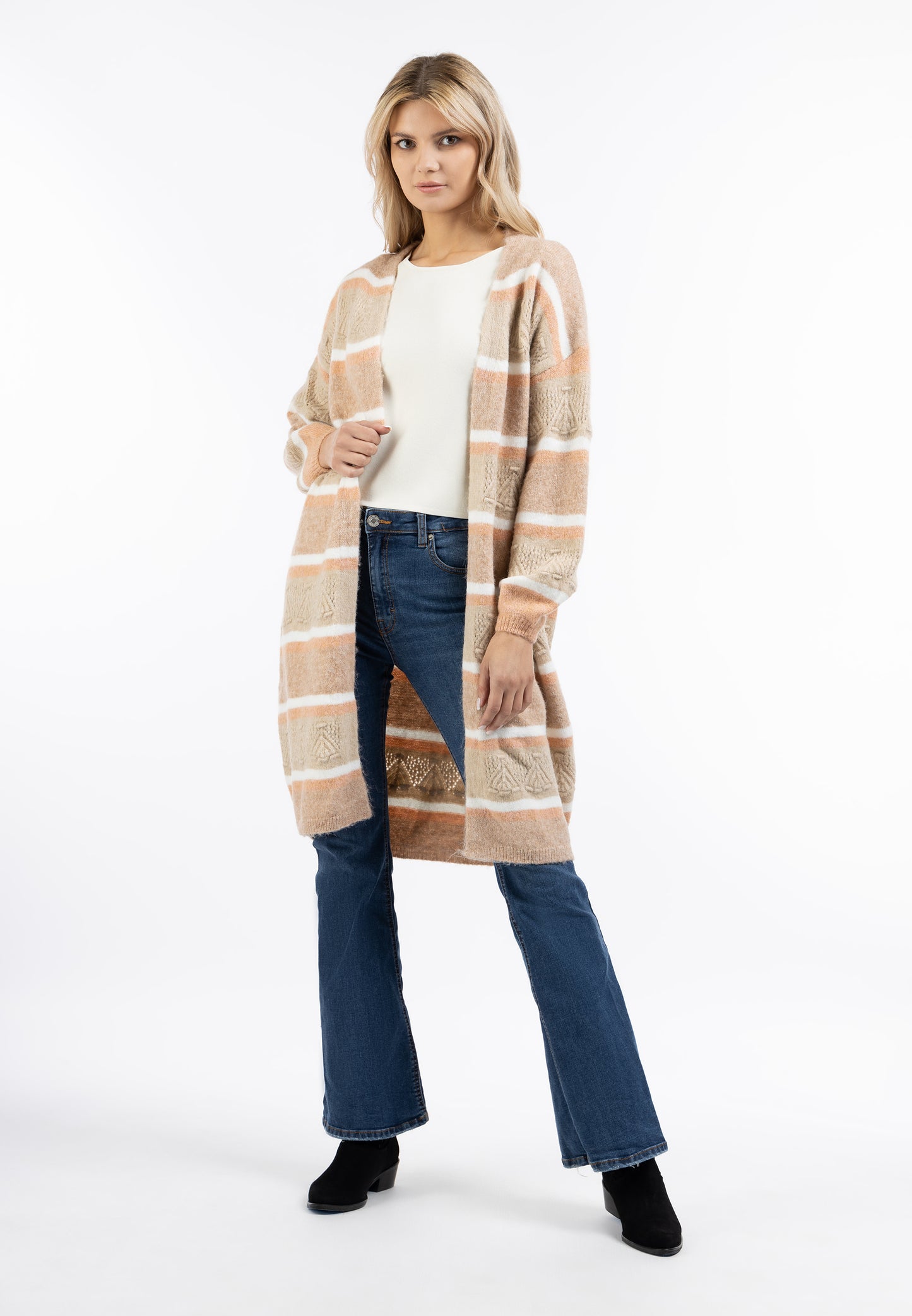 usha FESTIVAL Women's Knit Long Cardigan