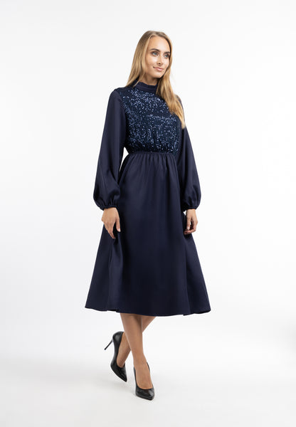 usha Women's Long Sleeve Dress
