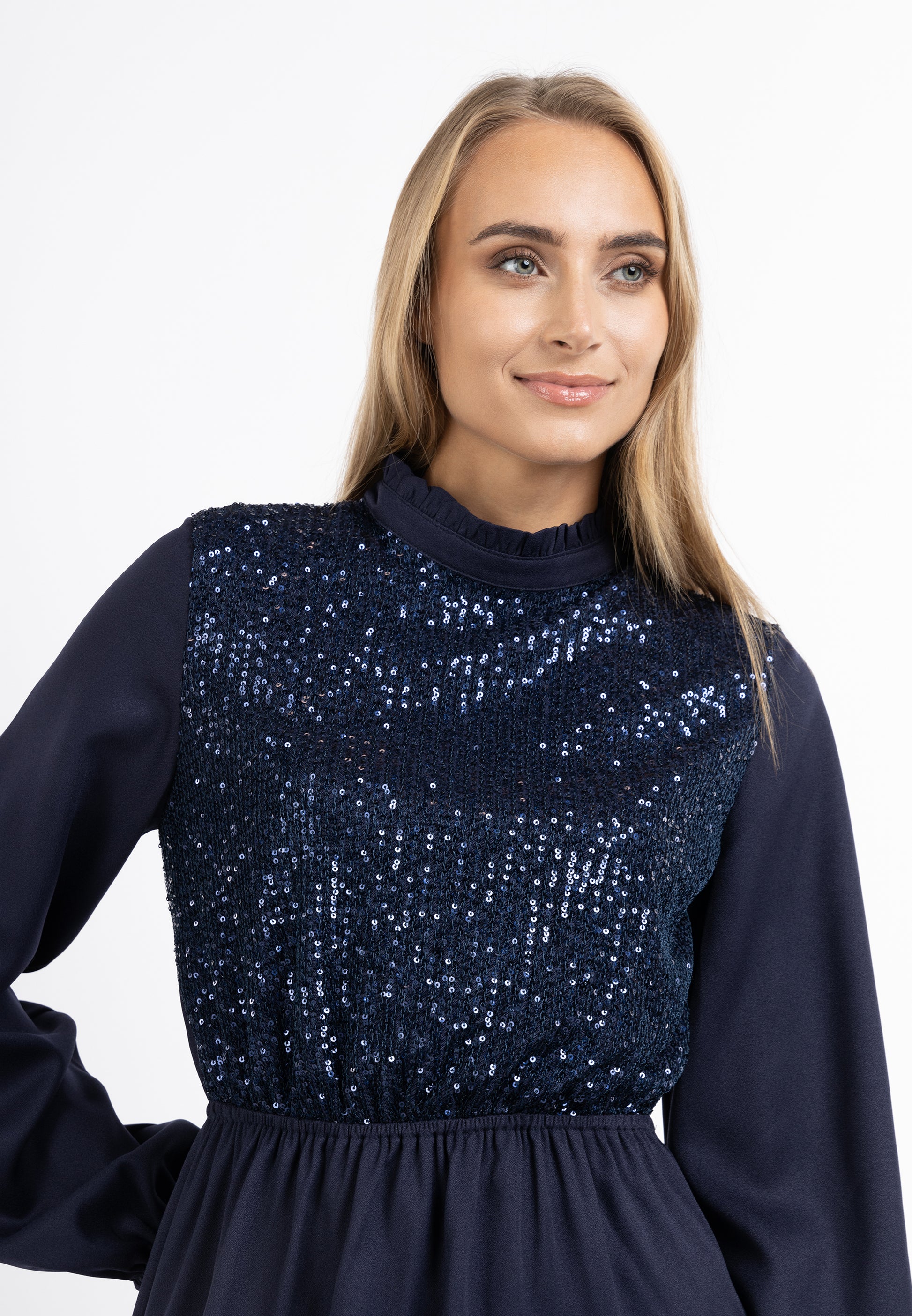usha Women's Long Sleeve Dress