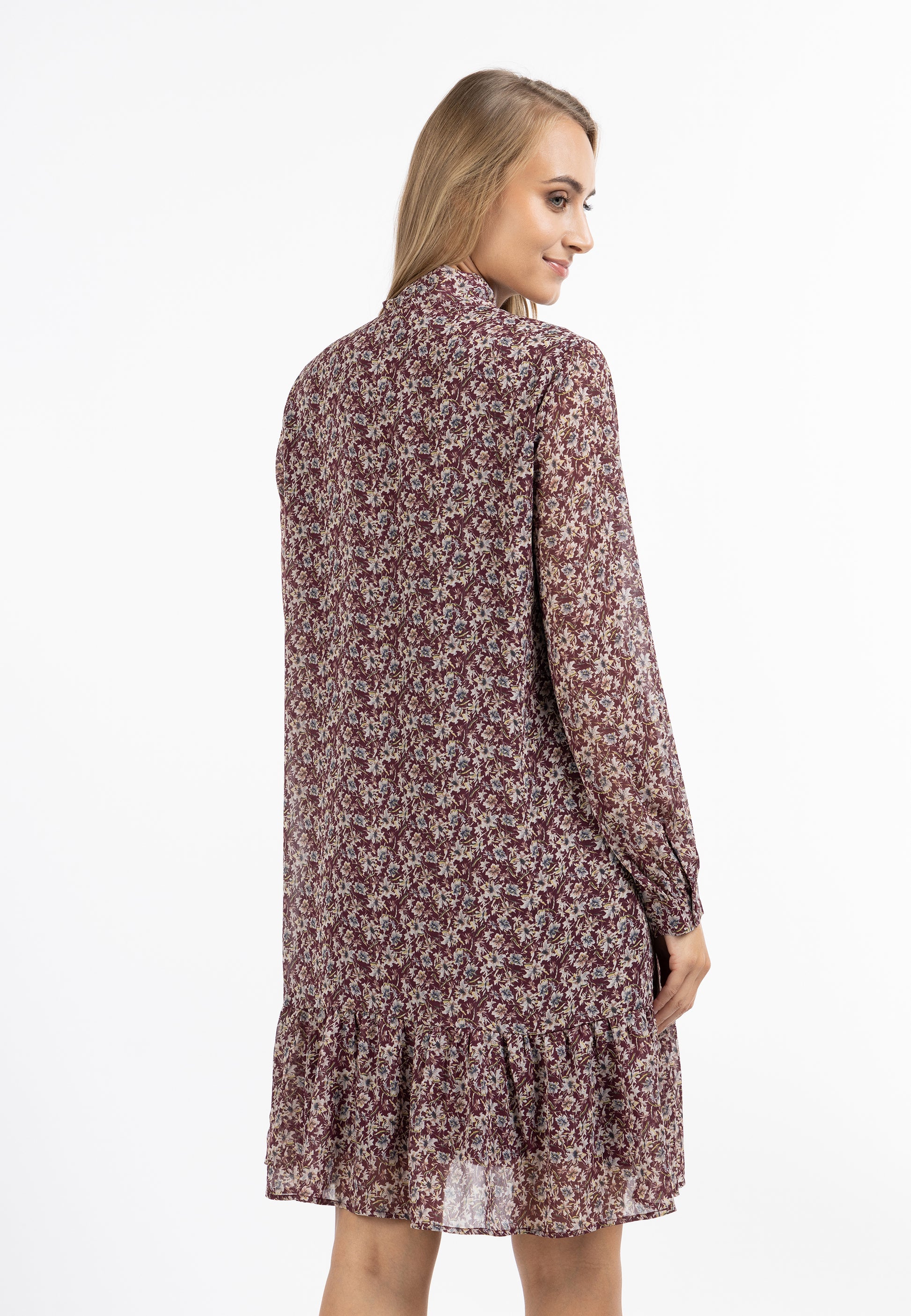 usha Women's Long Sleeve Dress
