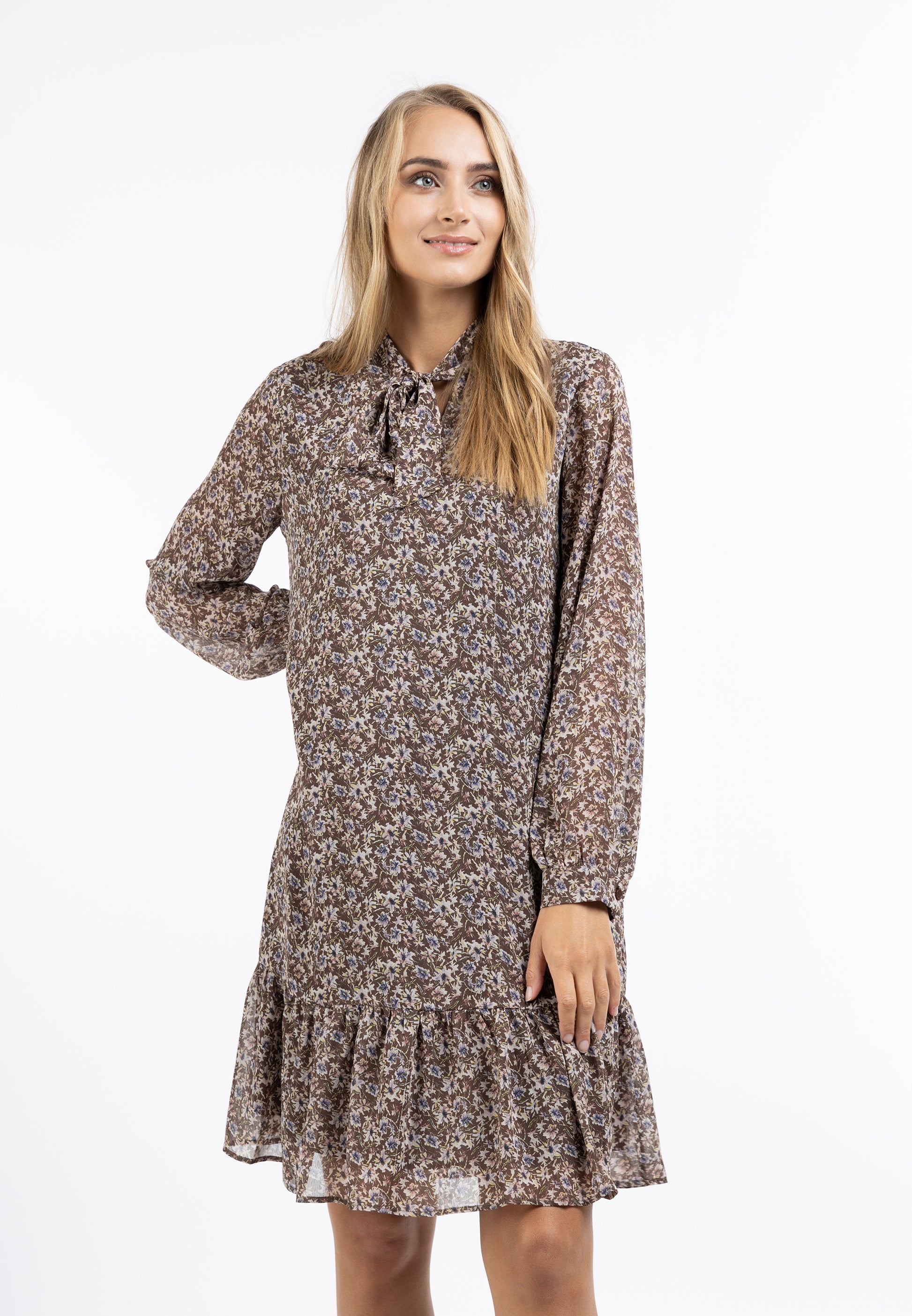 usha Women's Long Sleeve Dress