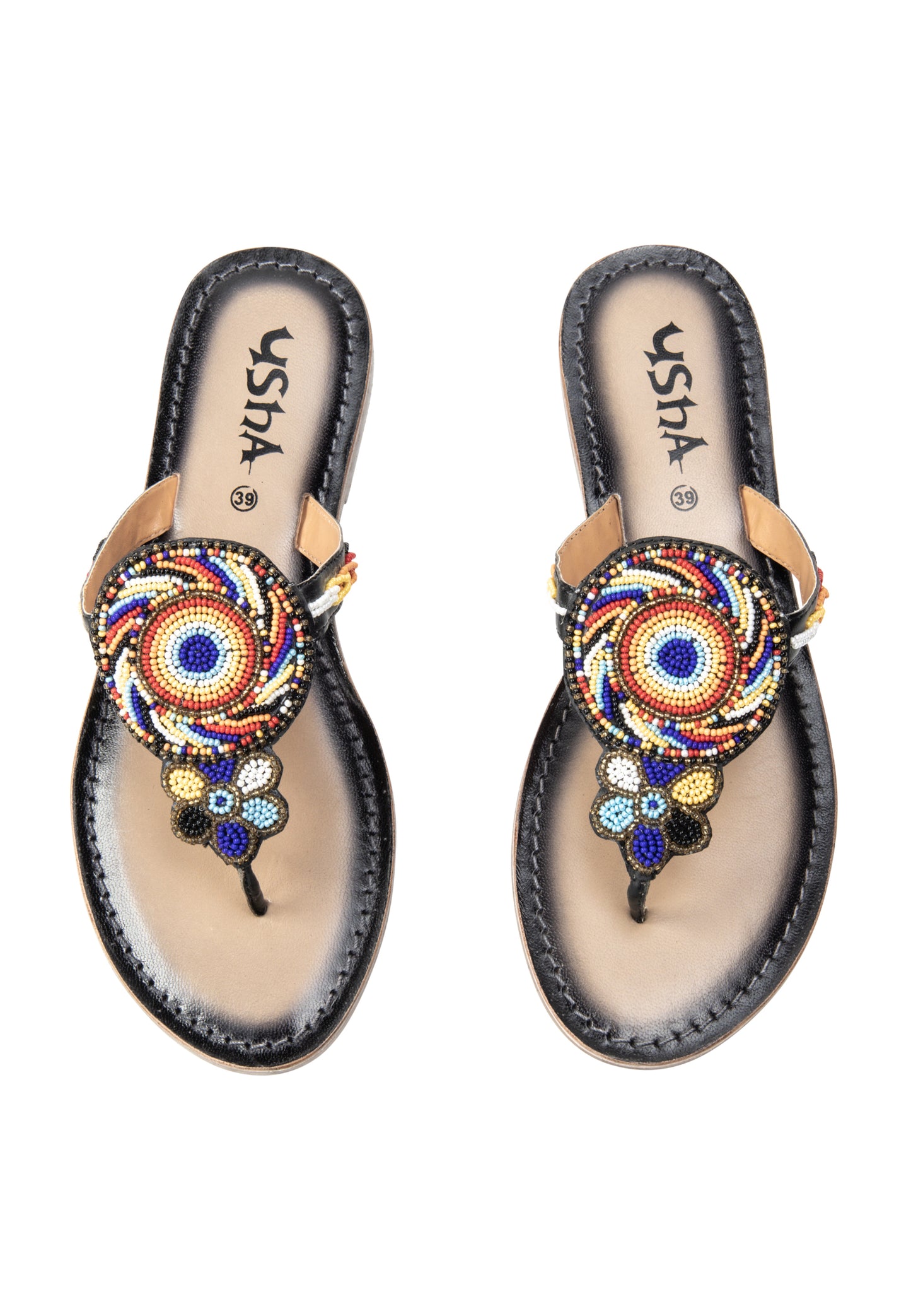usha FESTIVAL Women's Beaded Sandals