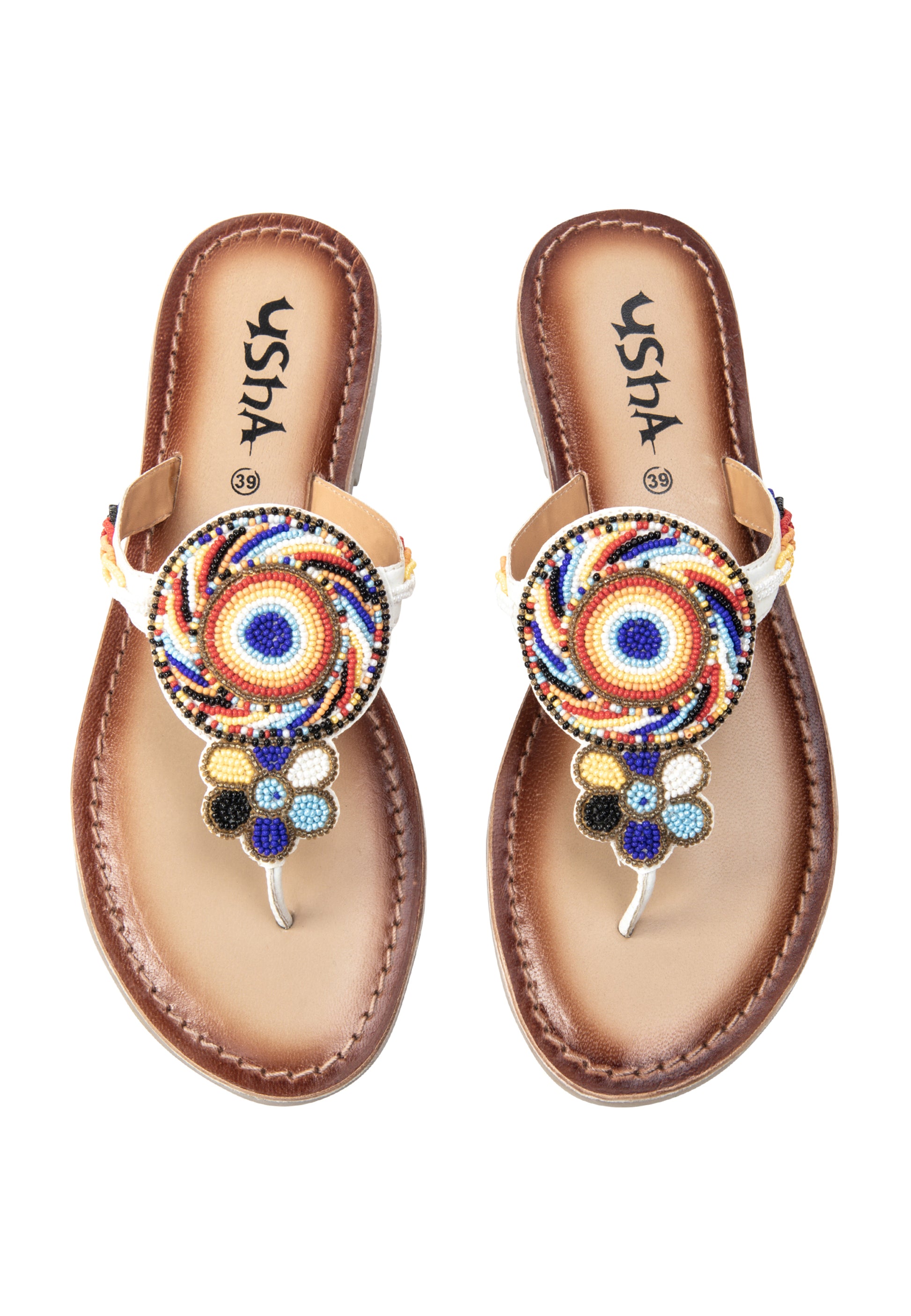 usha FESTIVAL Women's Beaded Sandals