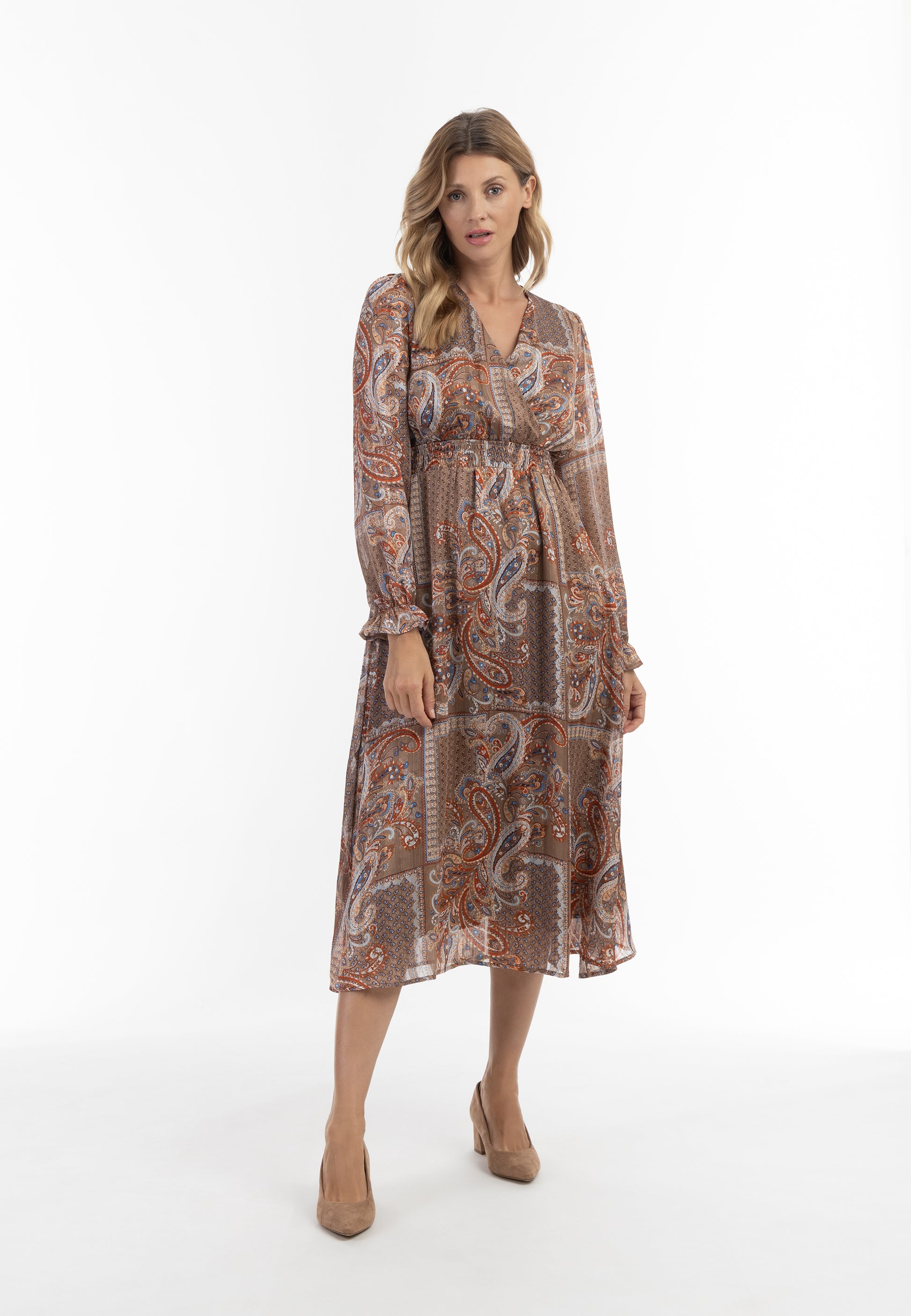 usha Women's Paisley Print Maxi Dress