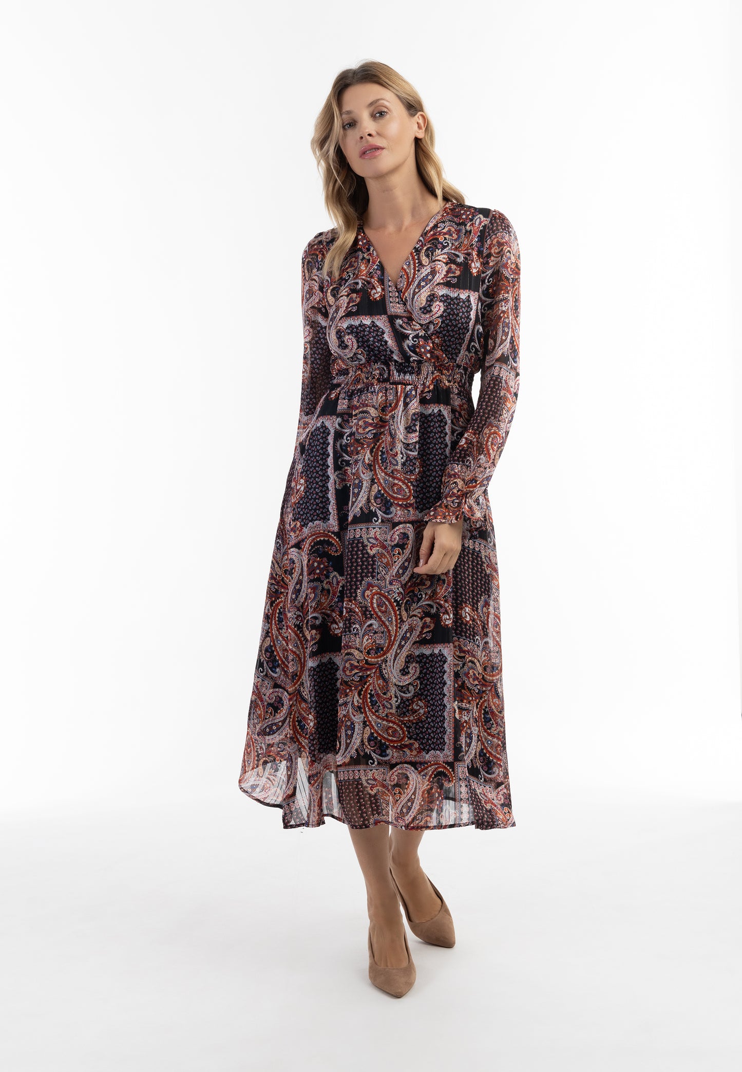 usha Women's Paisley Print Maxi Dress