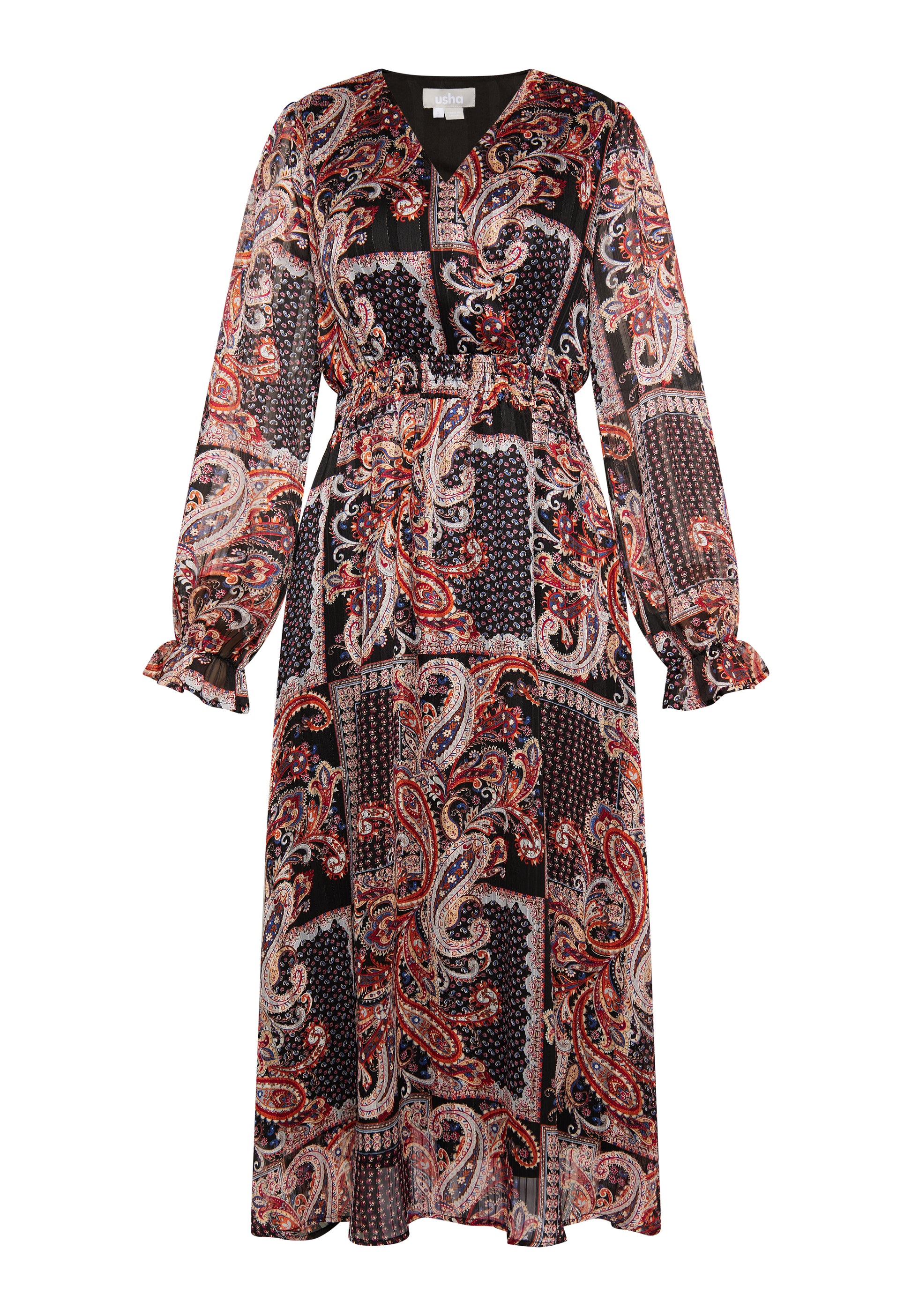 usha Women's Paisley Print Maxi Dress