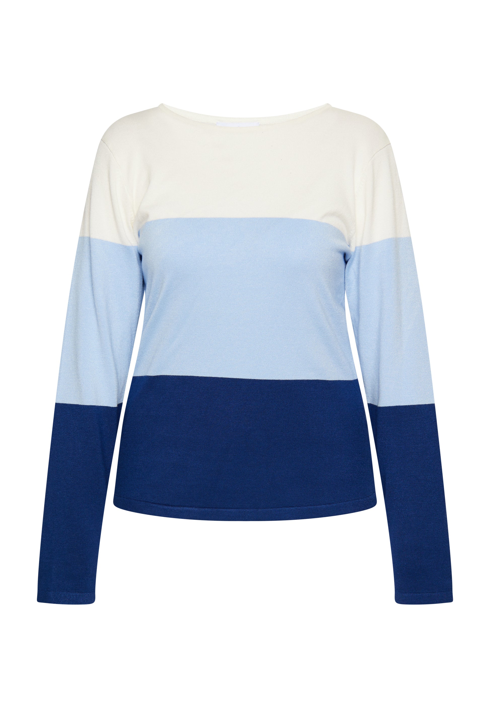 usha BLUE LABEL Women's Fine Knit Sweater With Block Stripe
