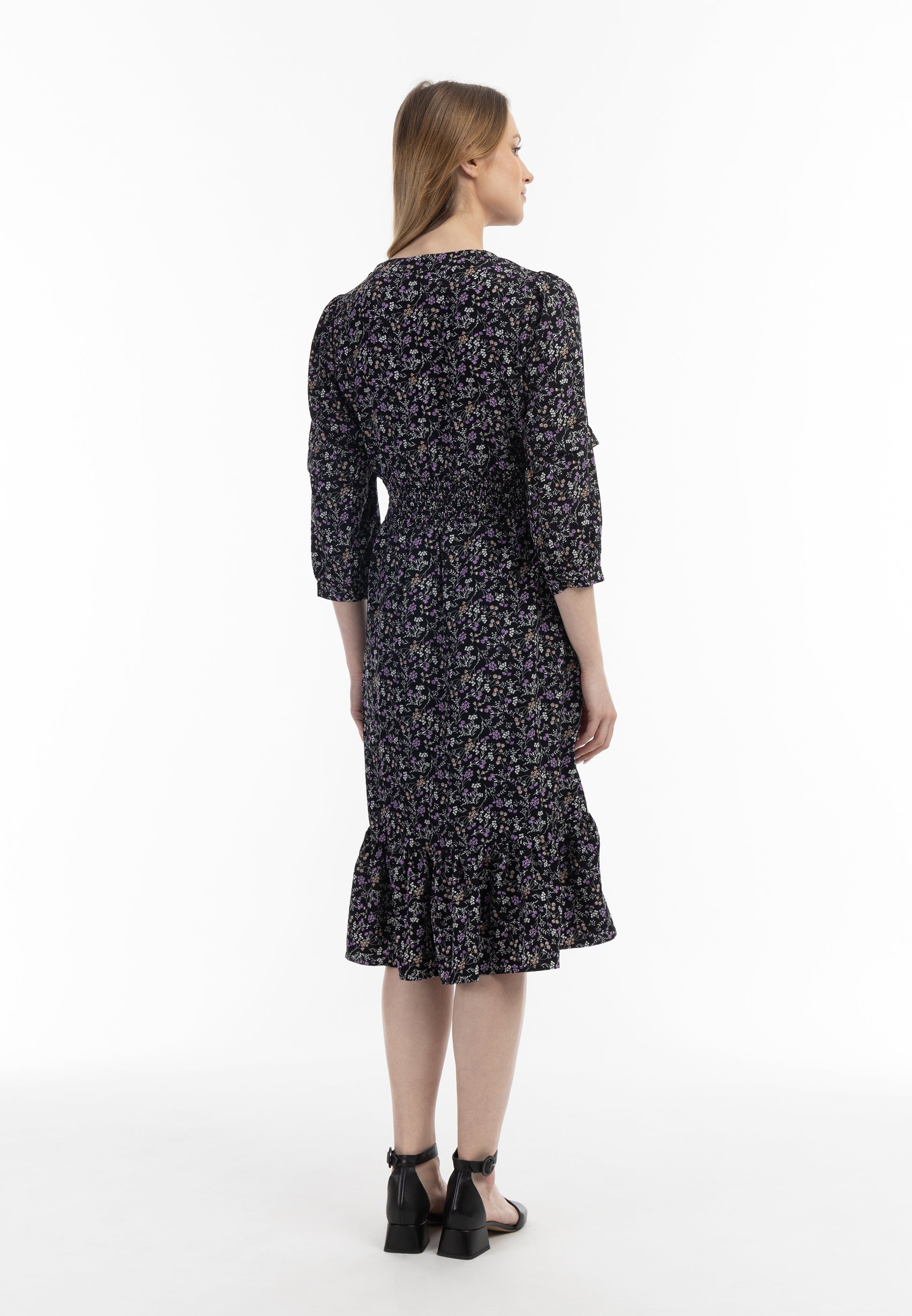usha Women's Floral Print Midi Dress