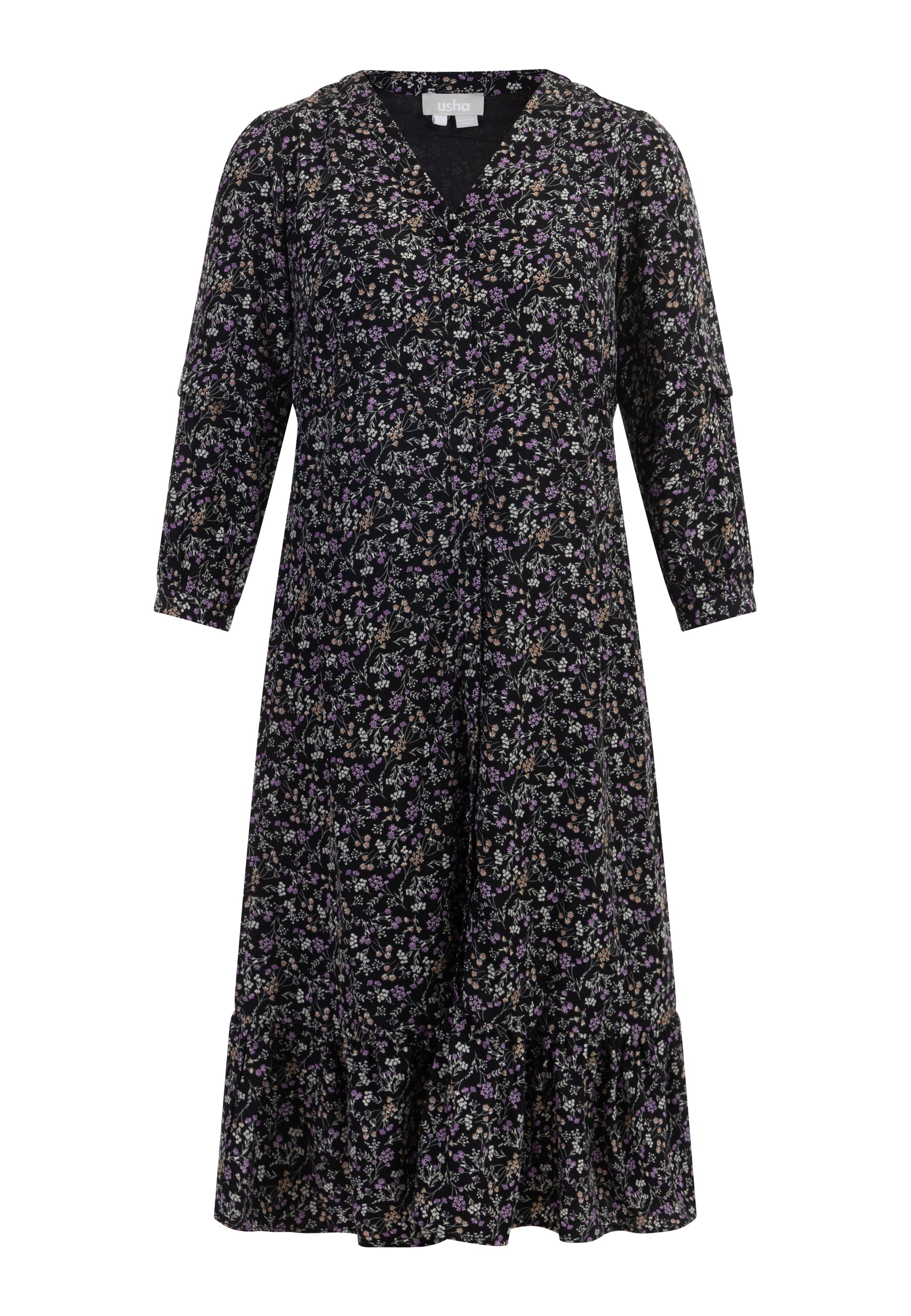 usha Women's Floral Print Midi Dress