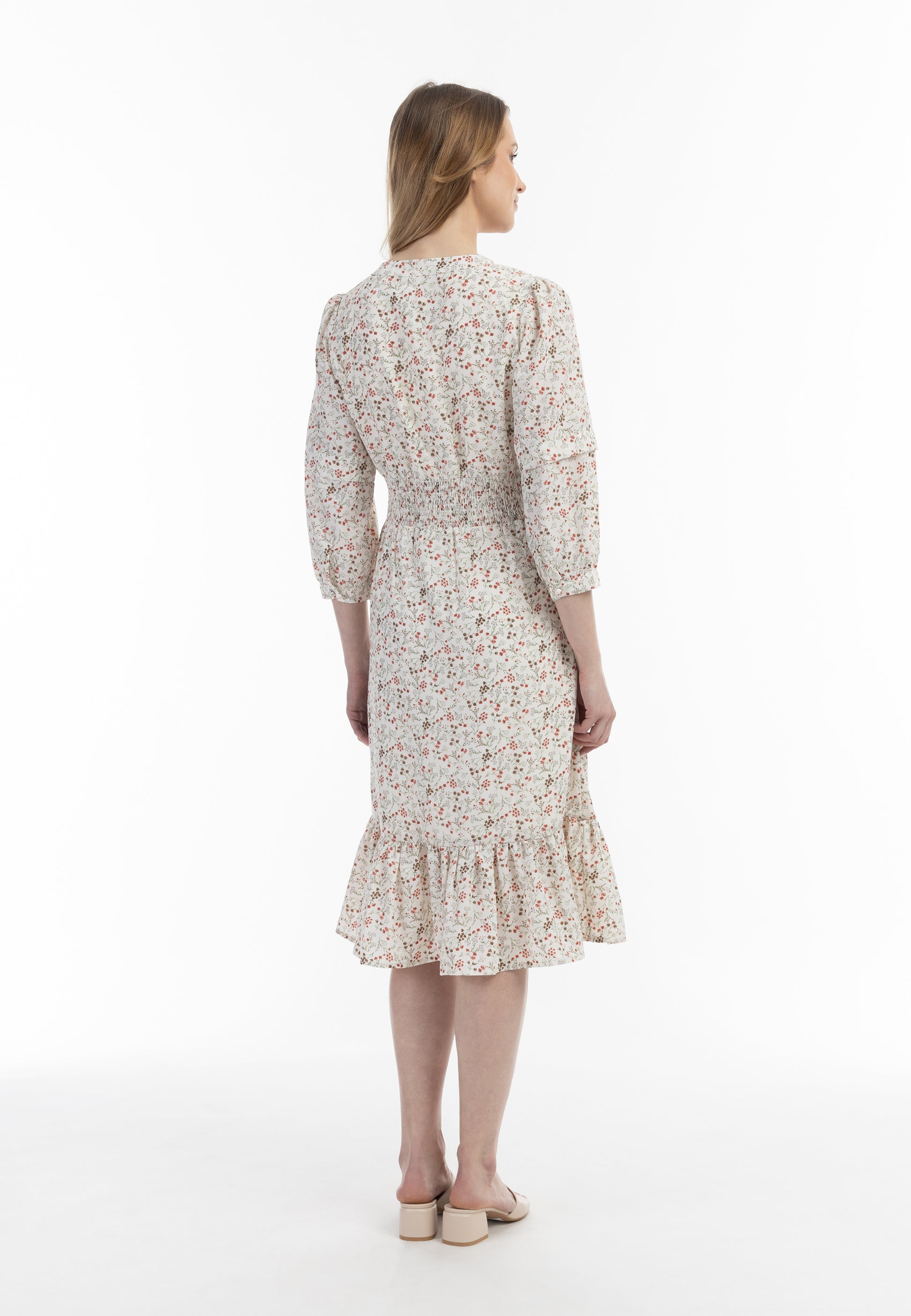 usha Women's Floral Print Midi Dress