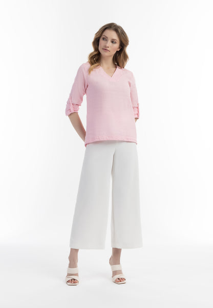 usha Women's Blouse Shirt With Lace