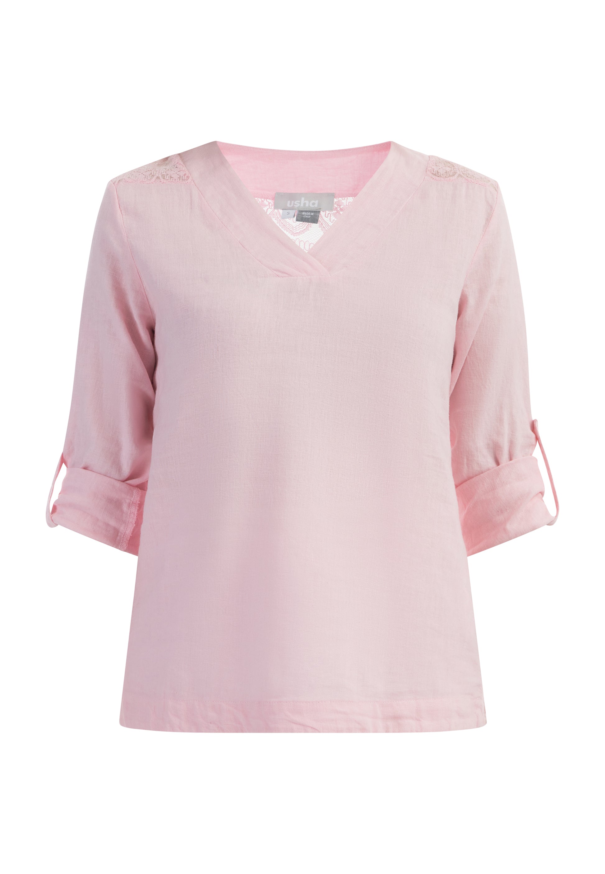 usha Women's Blouse Shirt With Lace
