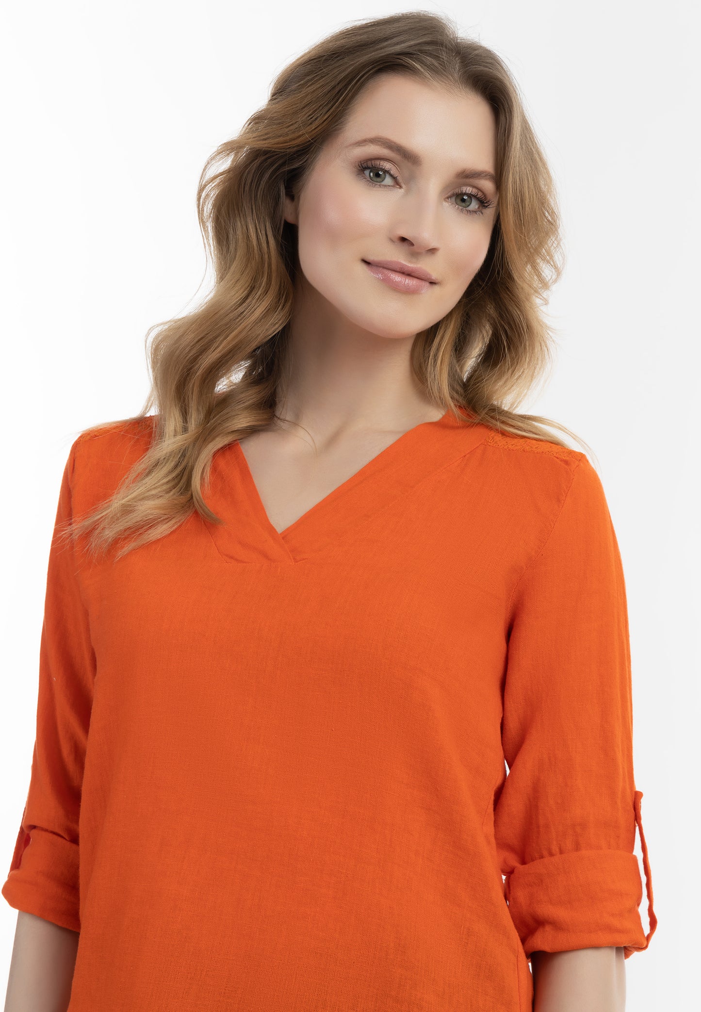 usha Women's Blouse Shirt With Lace