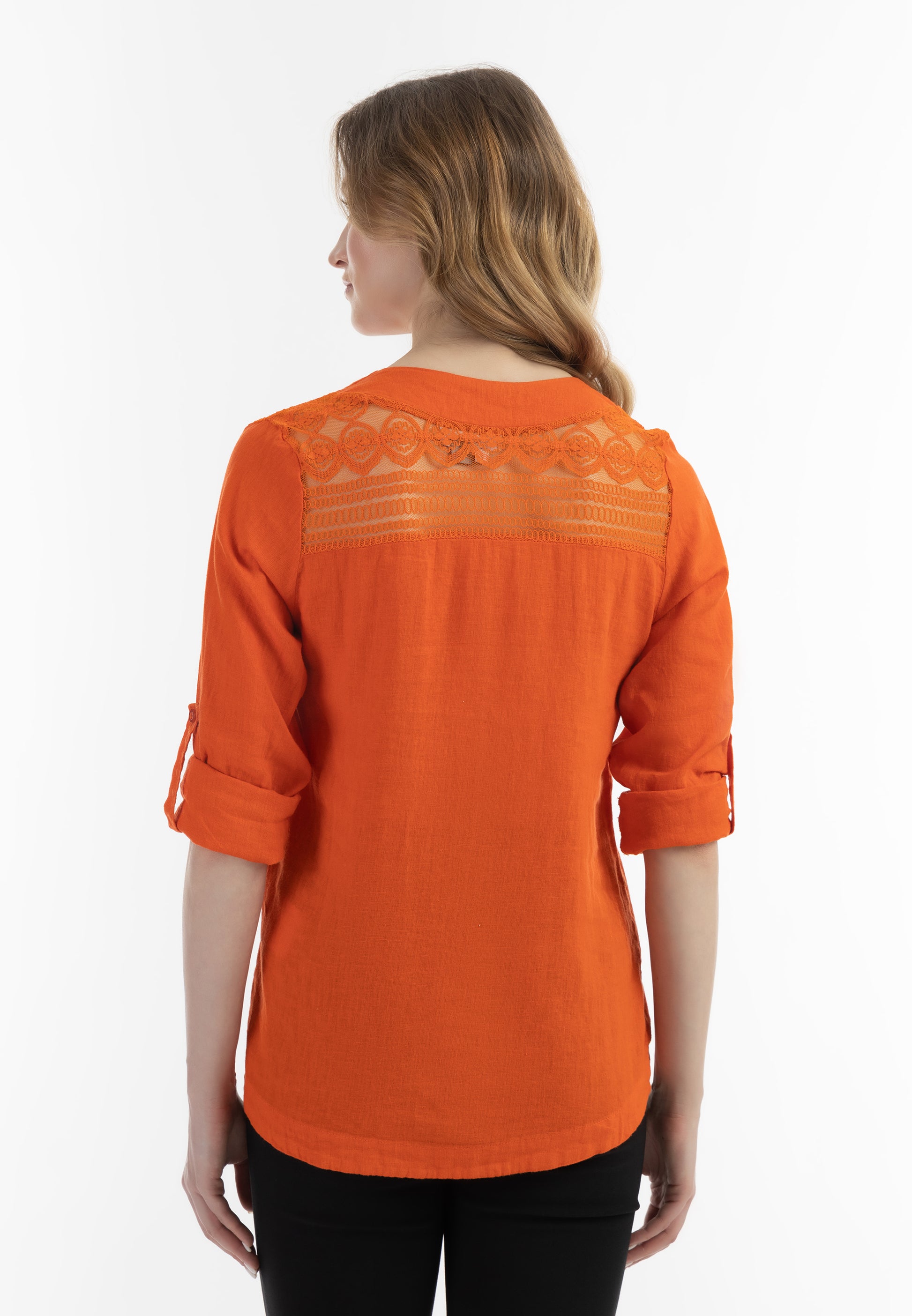 usha Women's Blouse Shirt With Lace