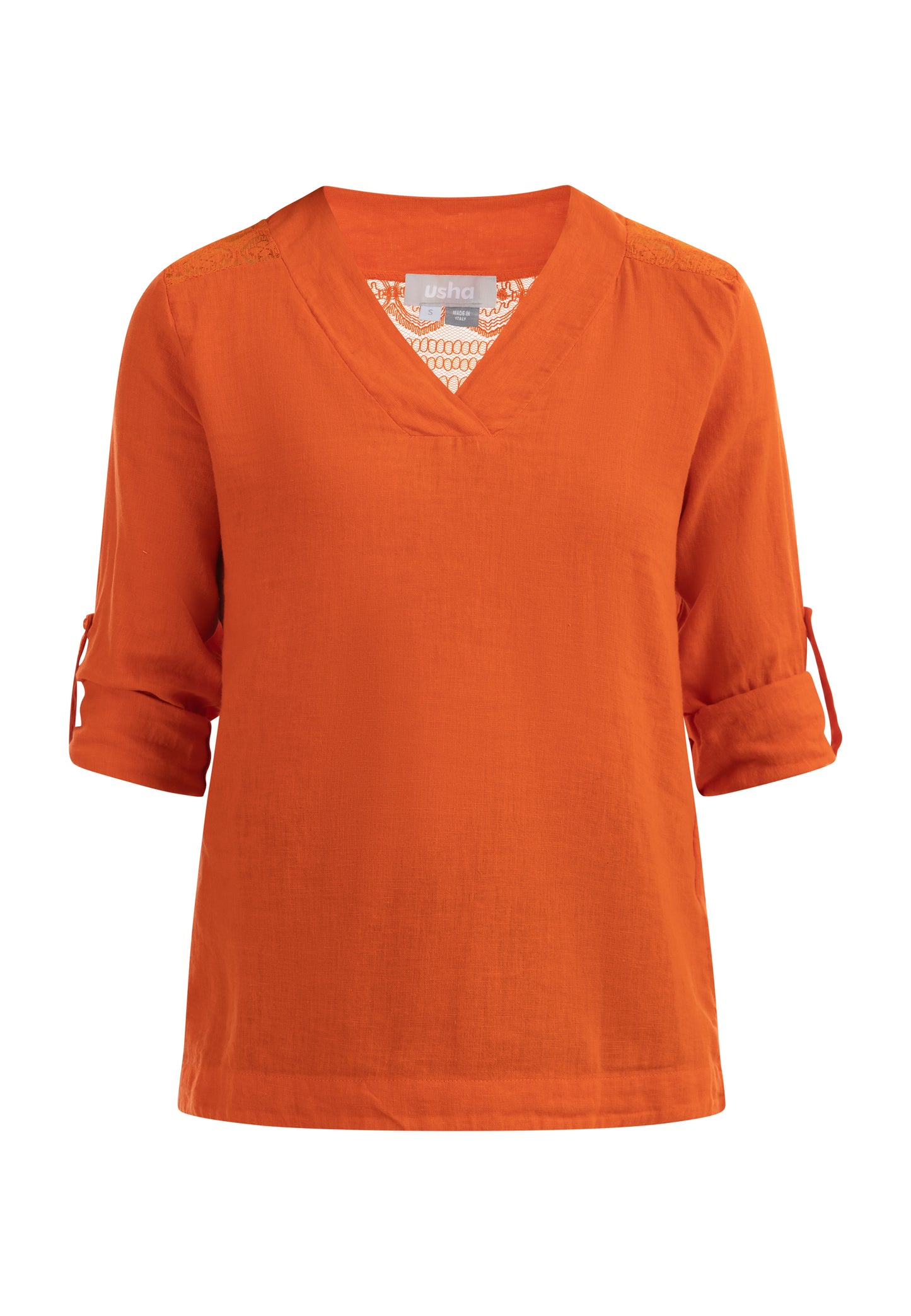 usha Women's Blouse Shirt With Lace