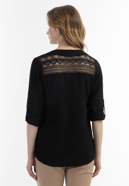 usha Women's Blouse Shirt With Lace