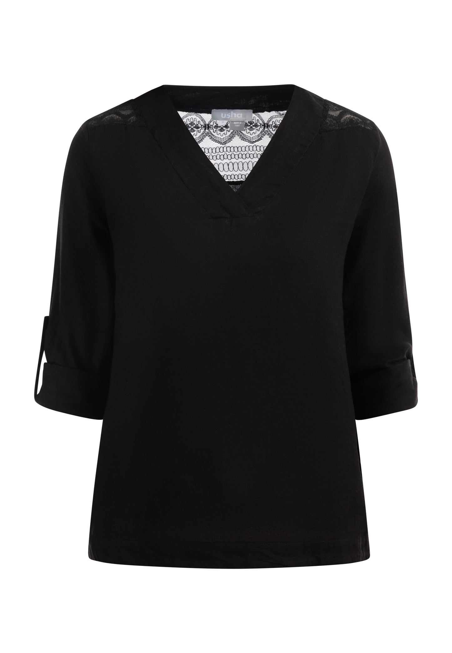 usha Women's Blouse Shirt With Lace